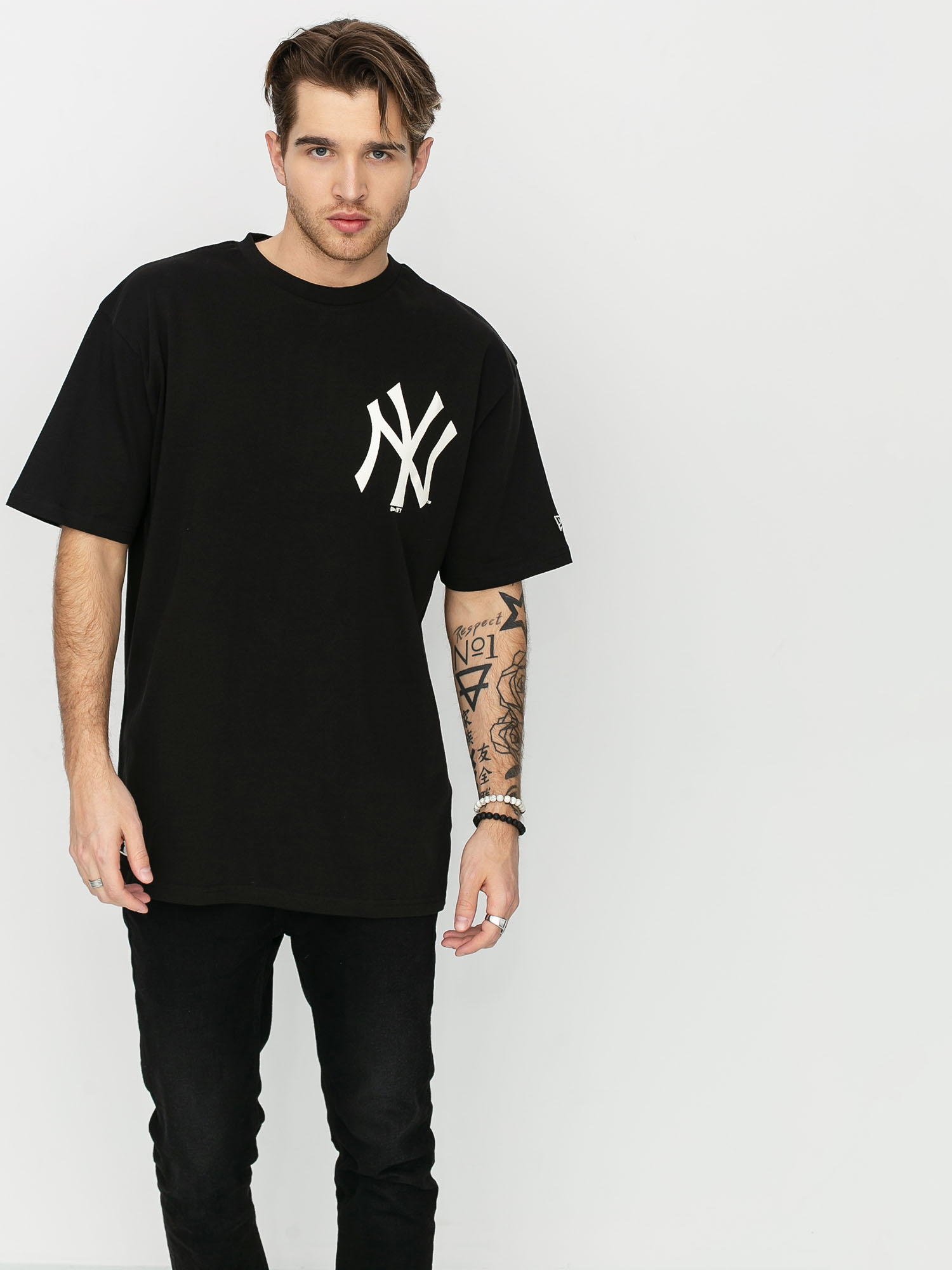 New Era Mlb Big Logo Oversized New York Yankees T-shirt (blk)