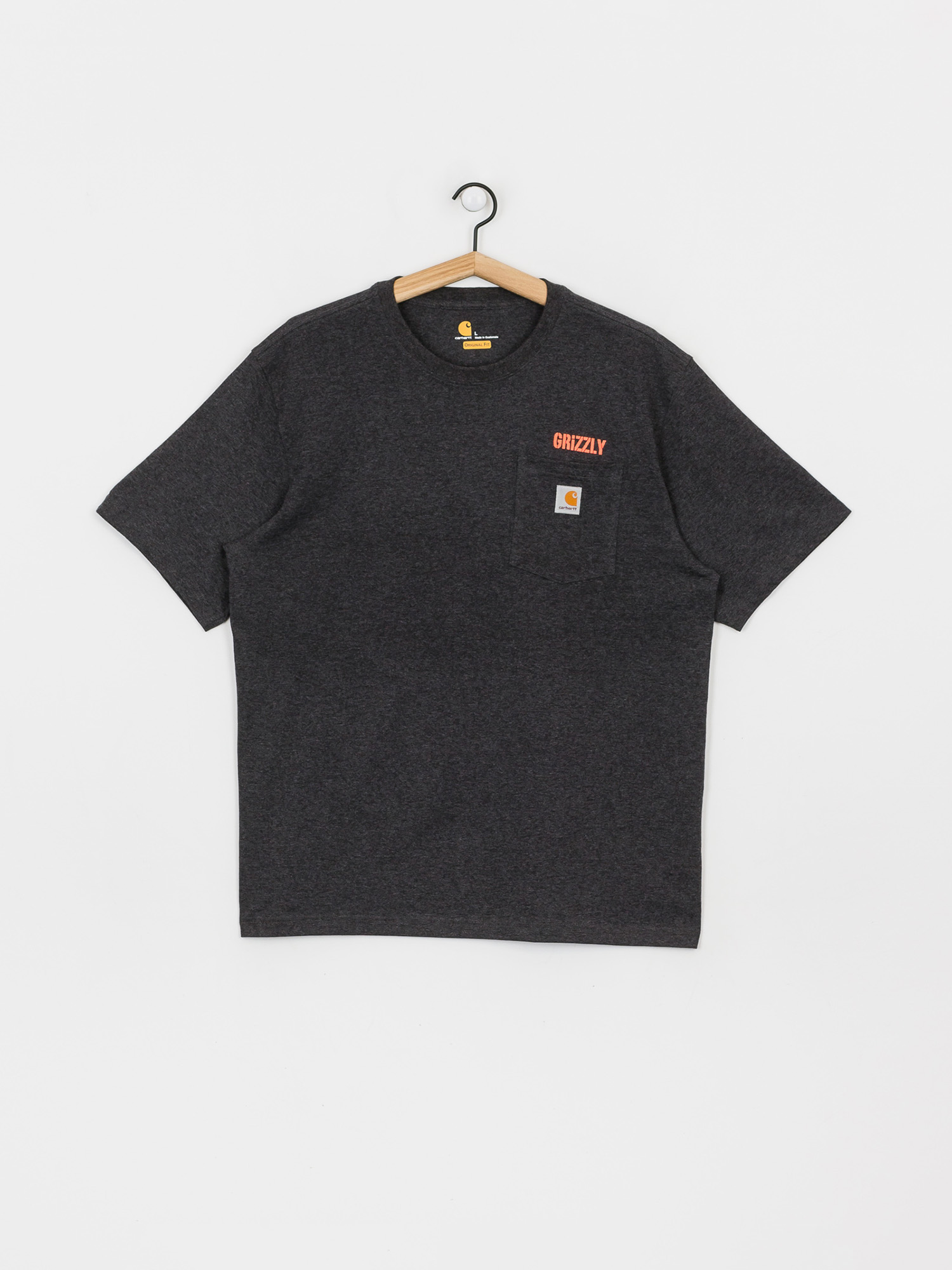 Grizzly Griptape X Carhartt Stamp Work Pocket T-shirt (heather charcoal)
