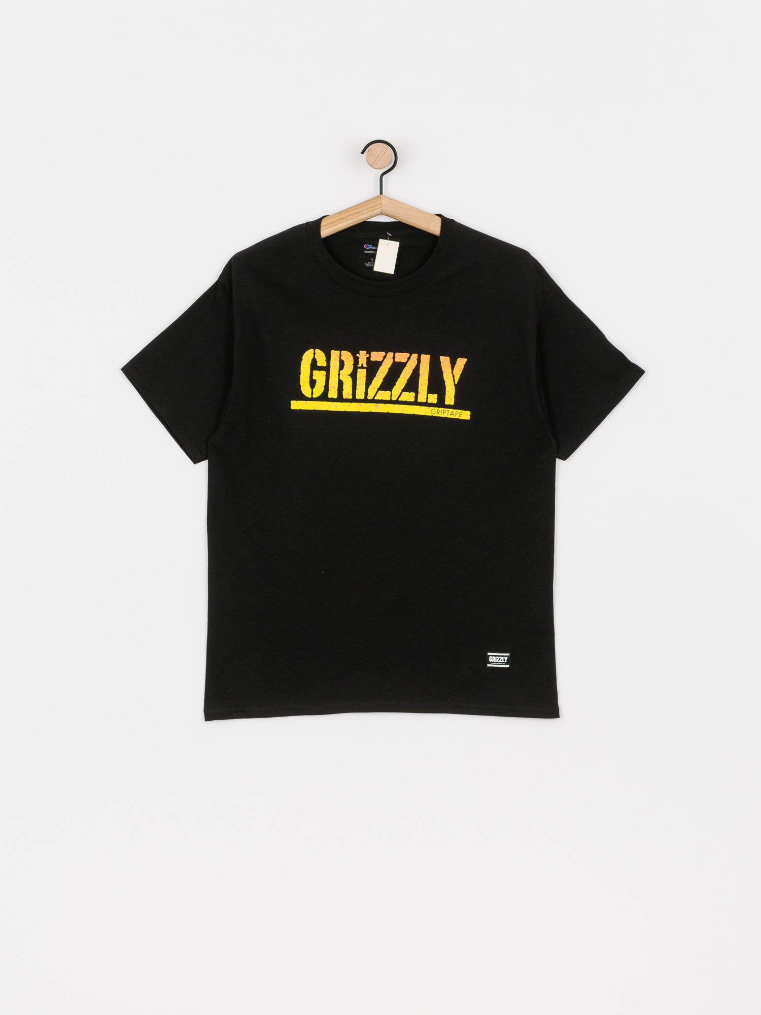 Grizzly Griptape X Champion Stamp Fadeaway T-Shirt (black)