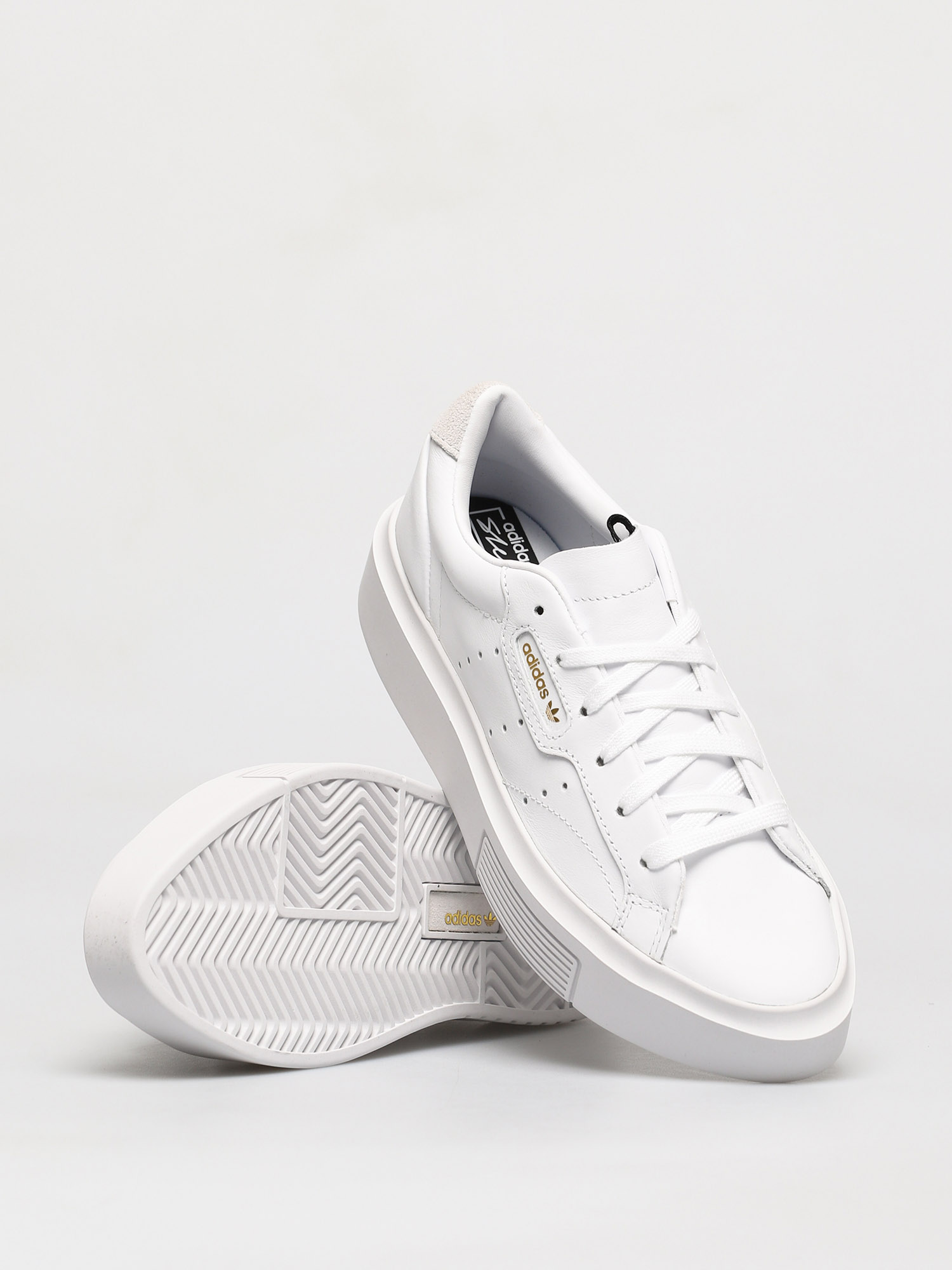 adidas originals super sleek sneakers in white