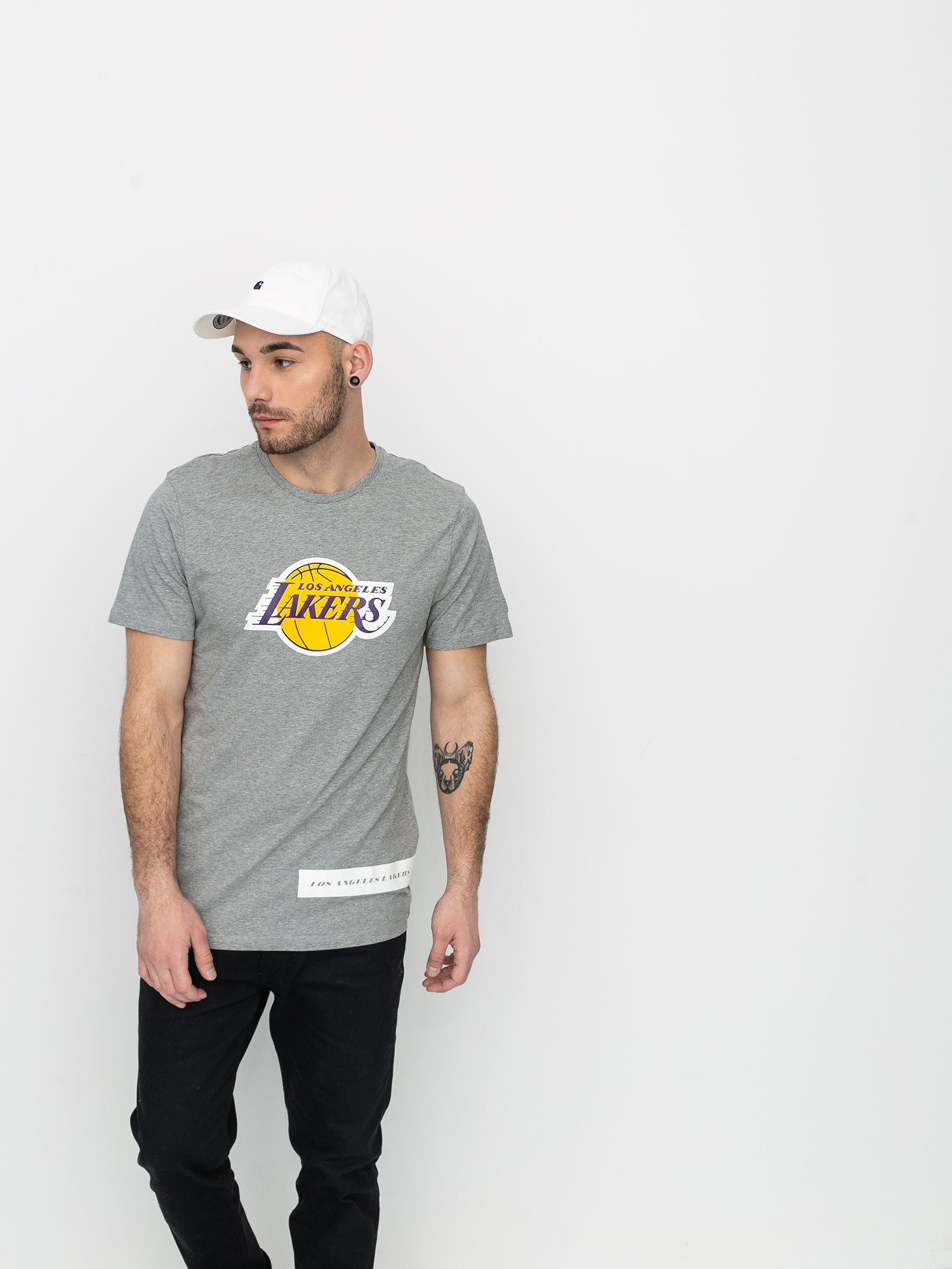 New Era Nba Block Wordmark Los Angeles Lakers T-shirt - grey (lgh)