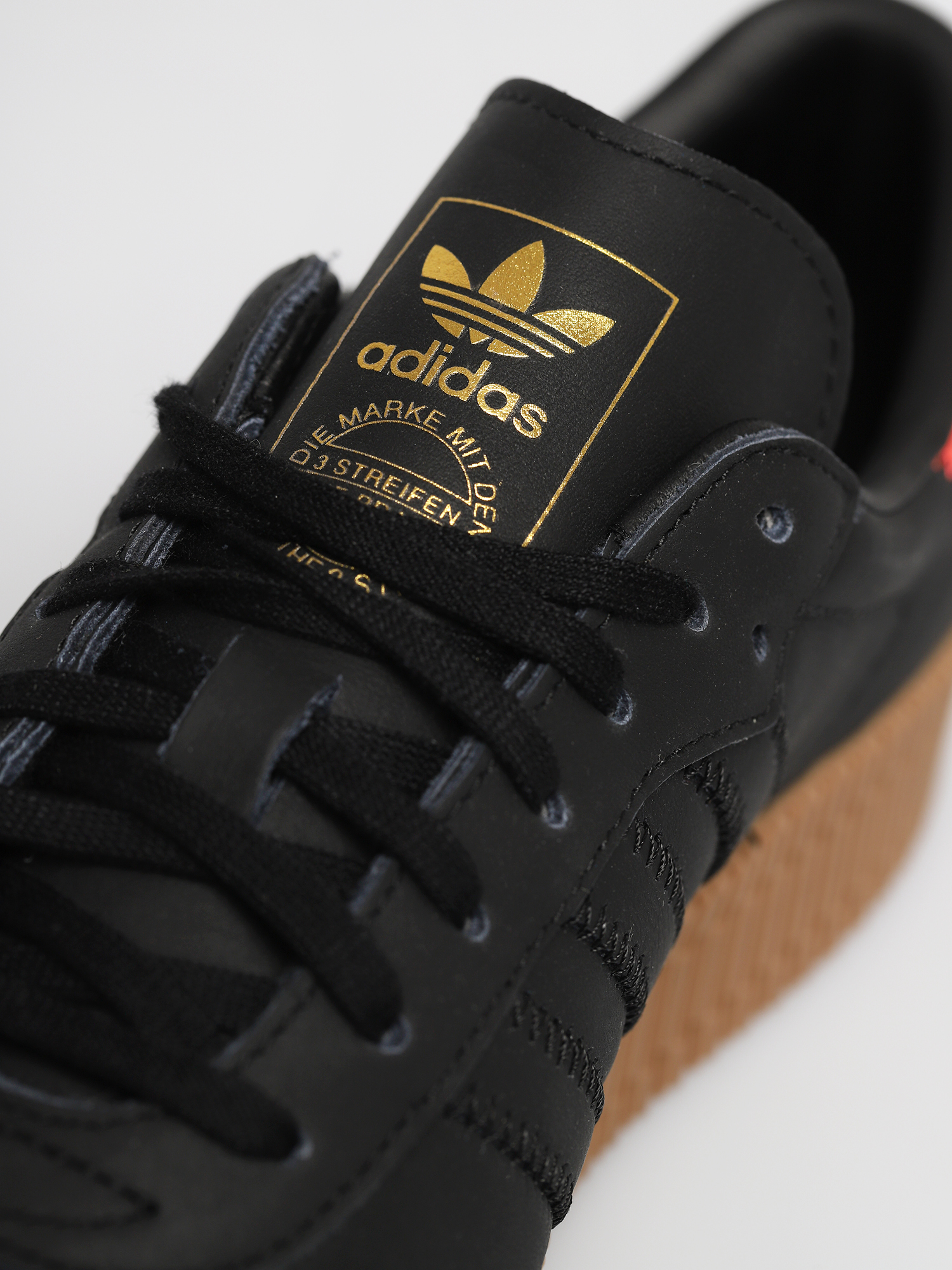 adidas originals samba rose trainers in black with gum sole