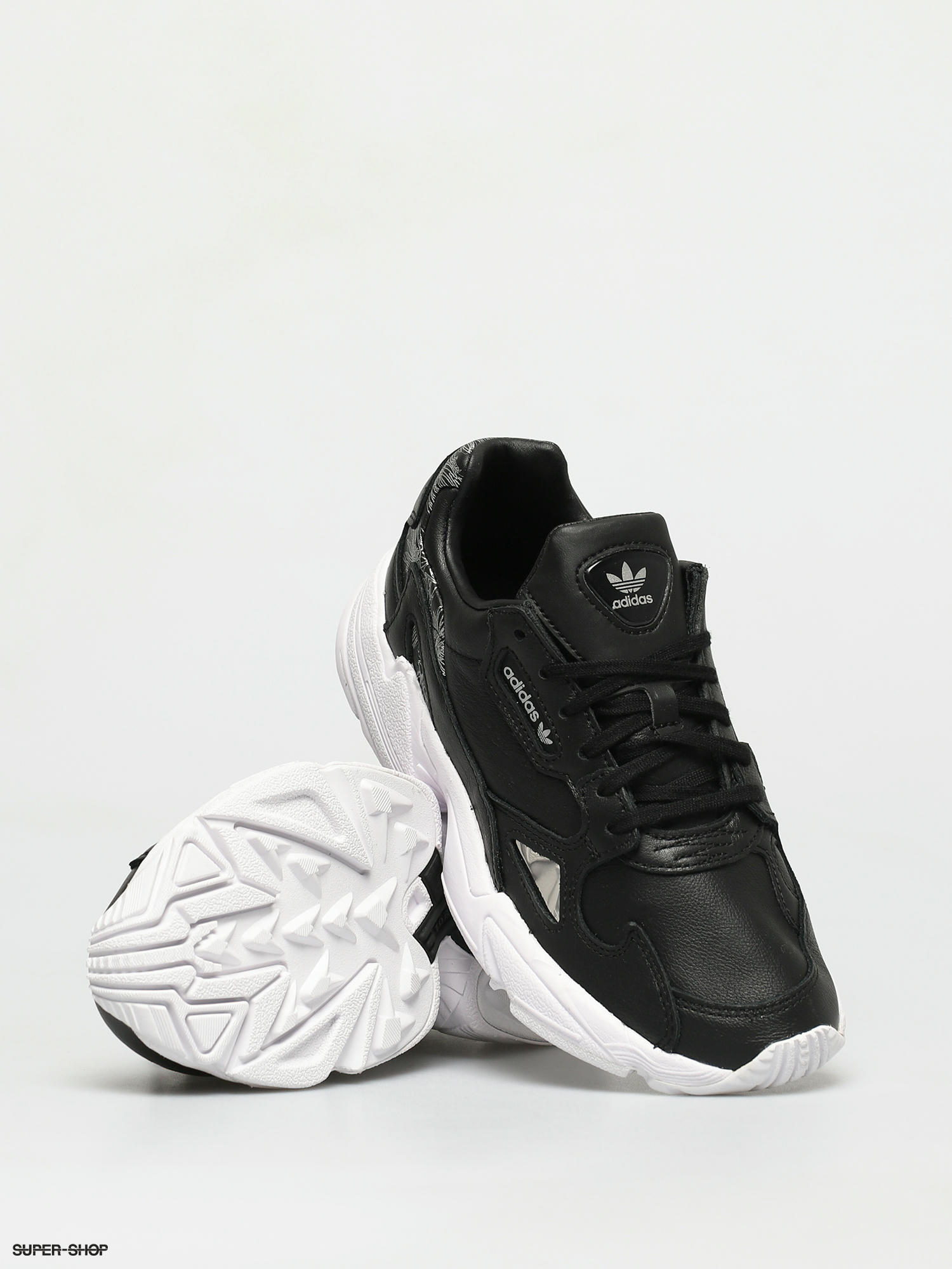 Adidas falcon hot sale black silver