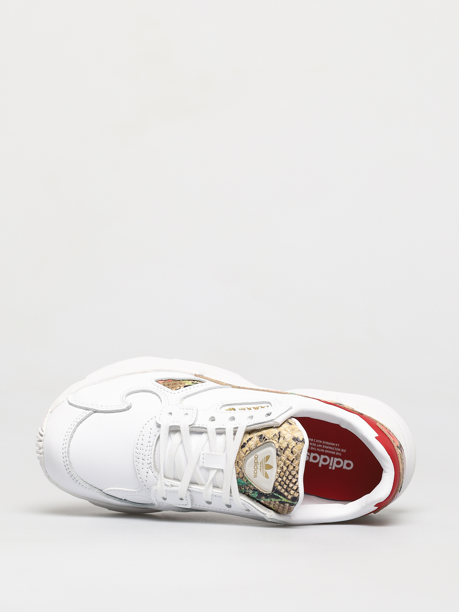 adidas originals falcon sneakers in white and gold