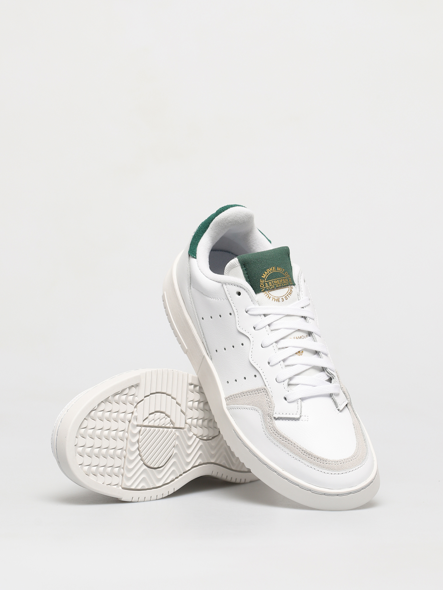adidas Originals Supercourt Shoes (white/white/collegiate green)