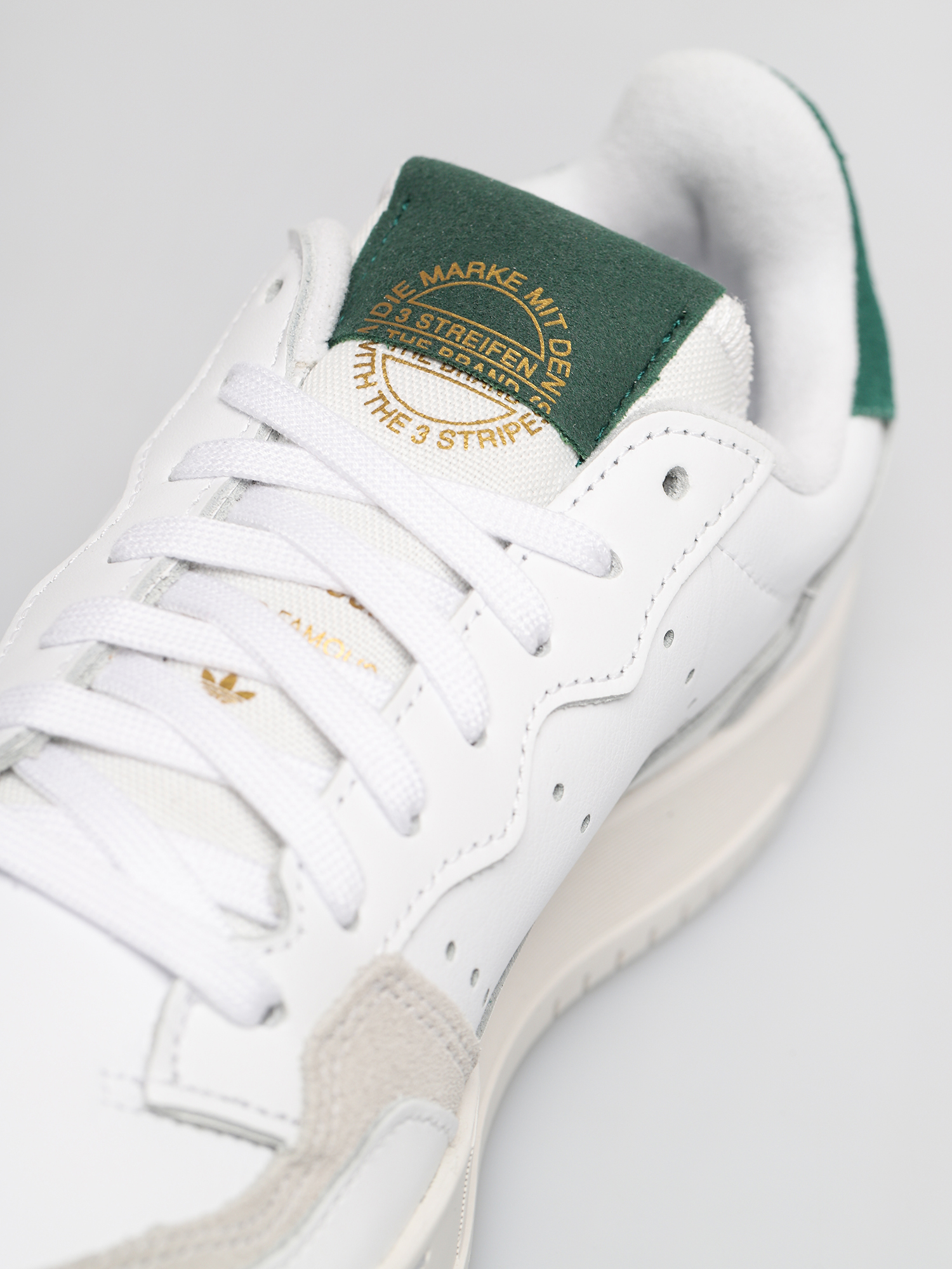 adidas Originals Supercourt Shoes (white/white/collegiate green)