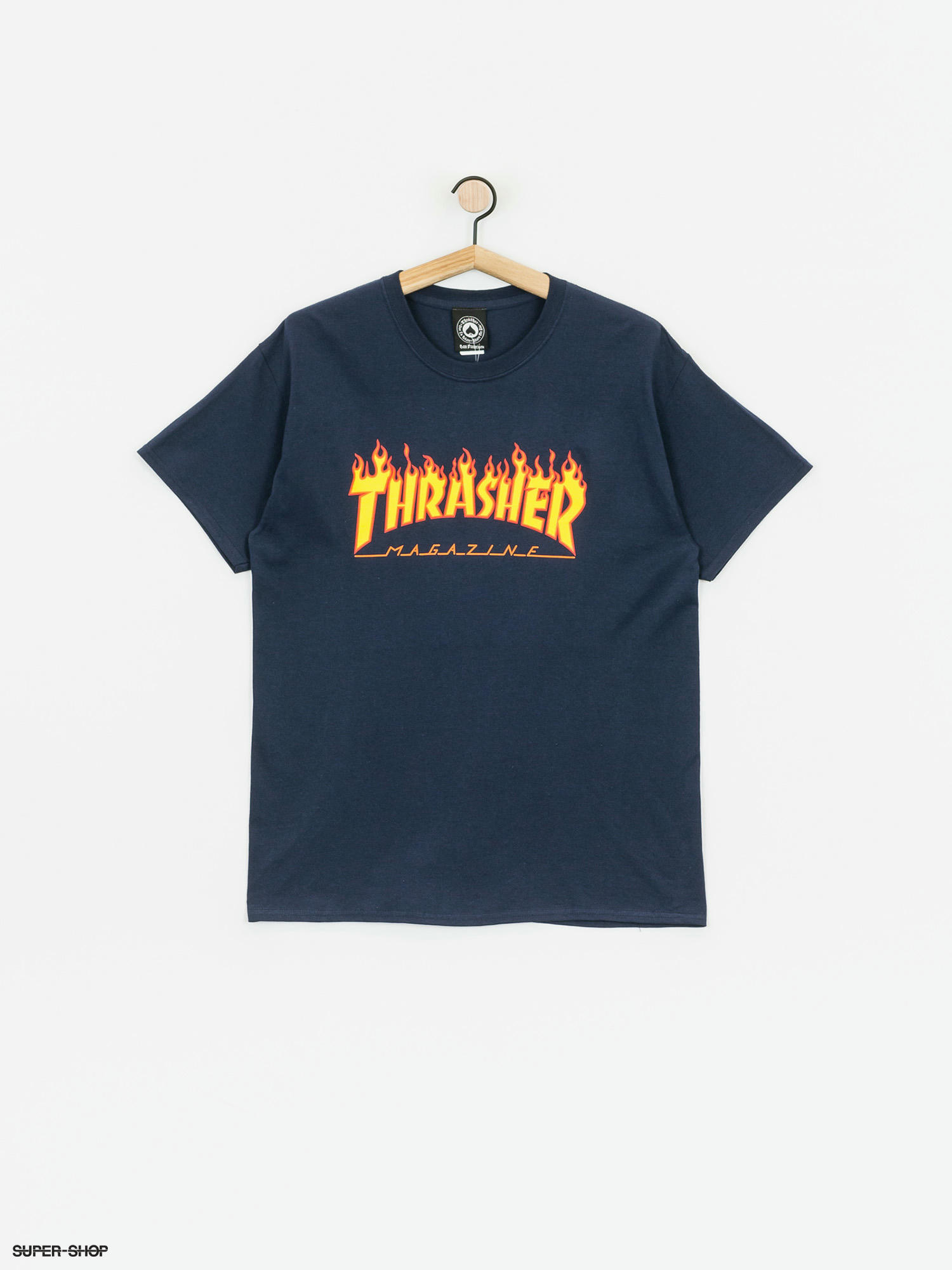 Thrasher T-shirt Flame Logo (navy/blue)