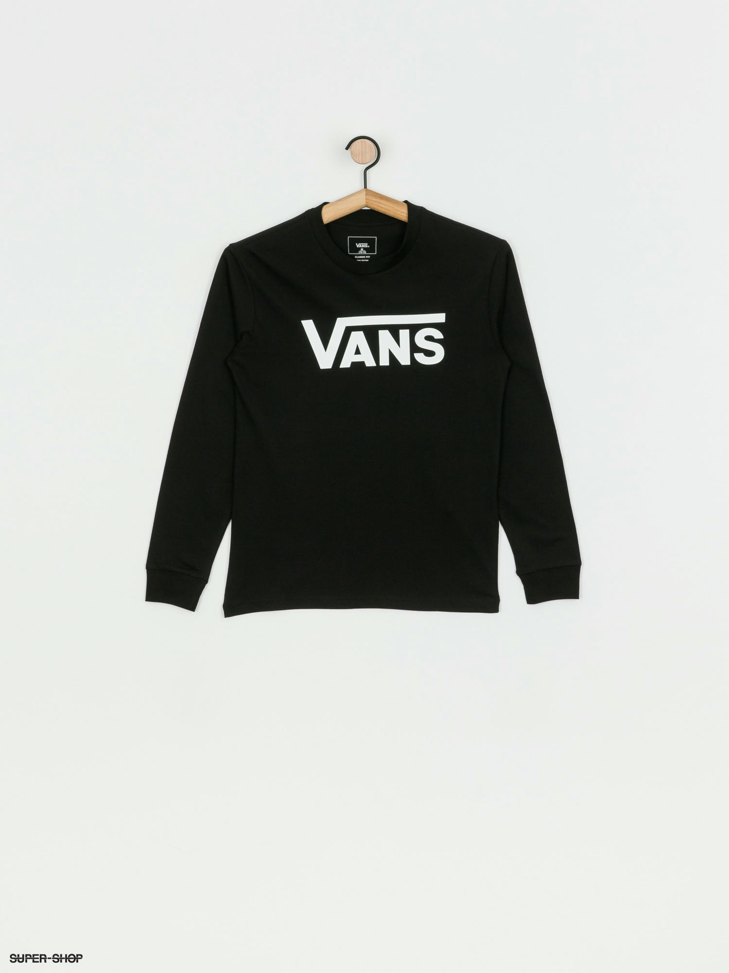 vans black and white long sleeve