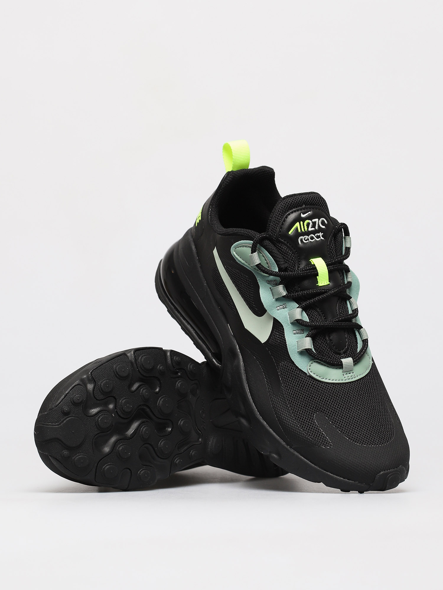 Nike Air Max 270 React Shoes - black (black/pistachio frost silver 