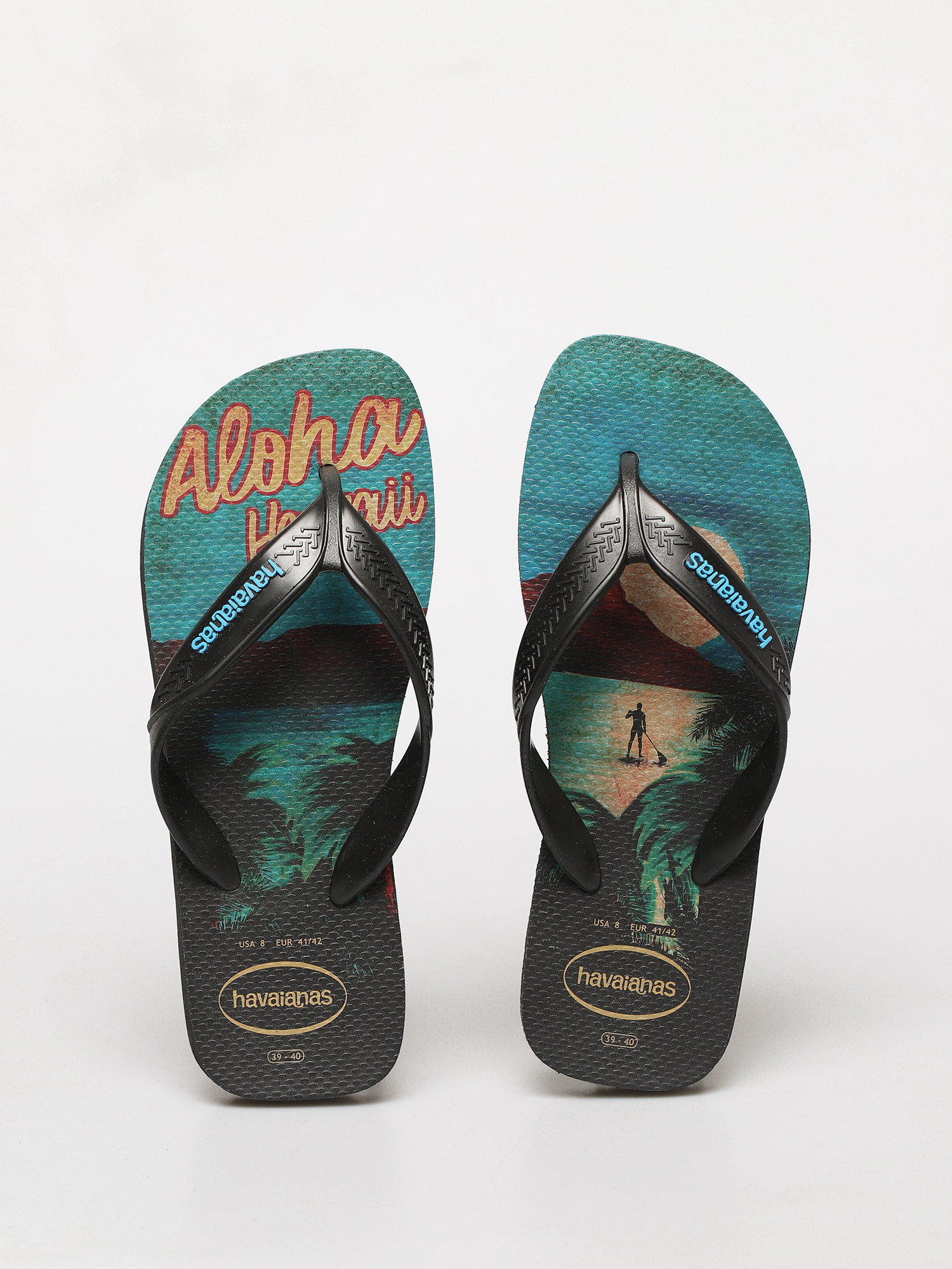 Havaianas Hav Surf Flip Flops (black/black/turquoise)