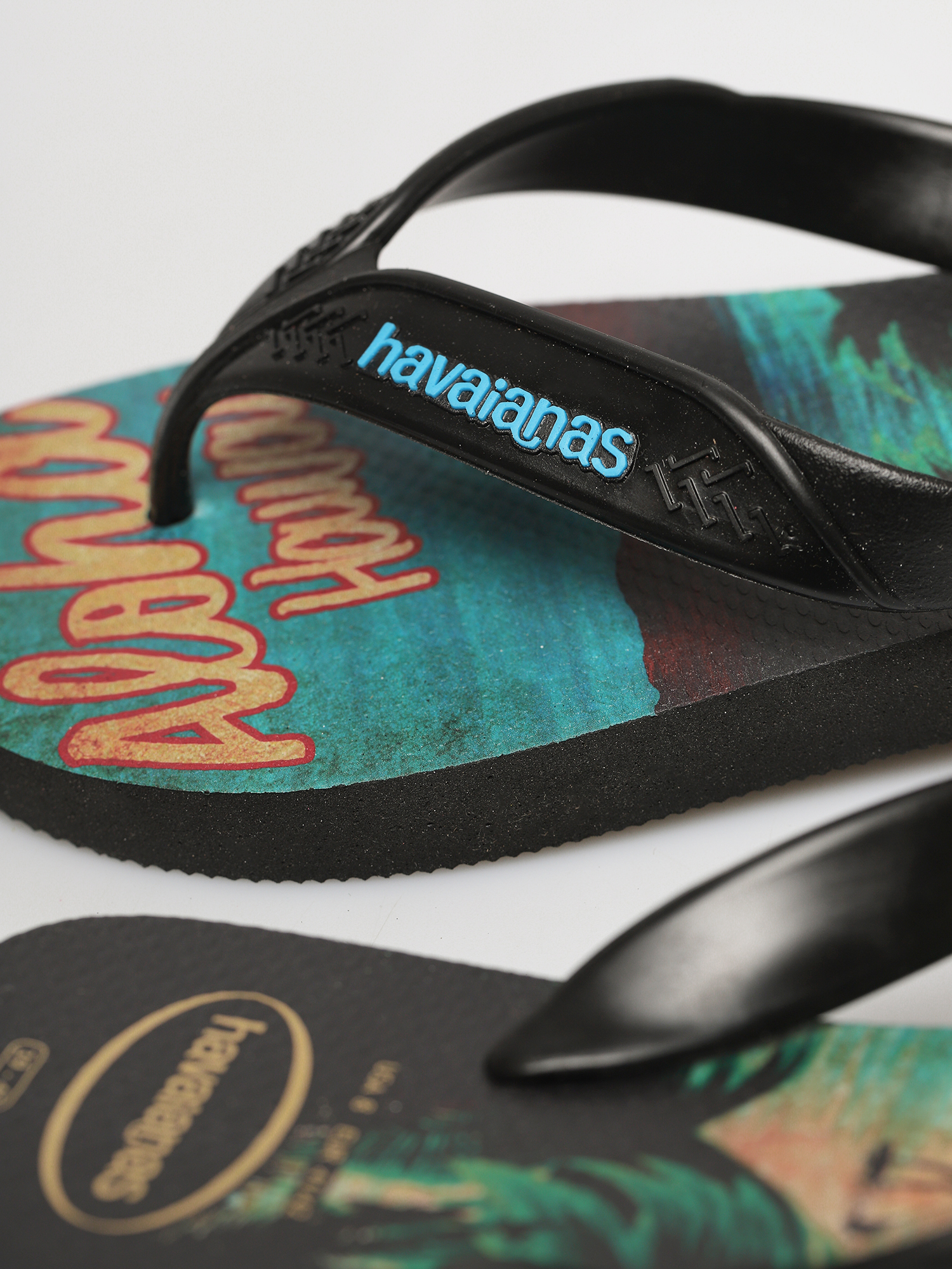 Havaianas Hav Surf Flip Flops (black/black/turquoise)