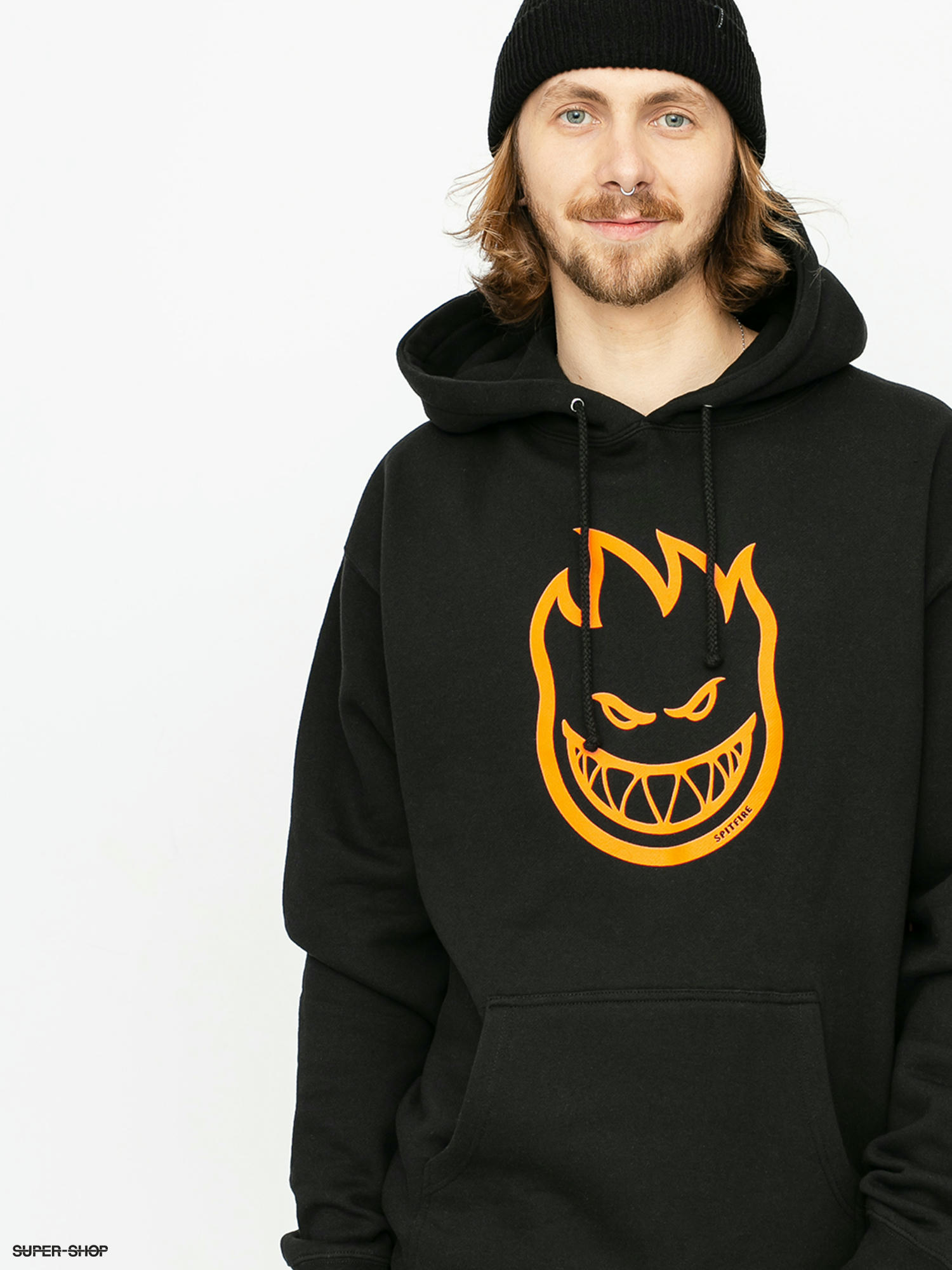 orange and black smile hoodie
