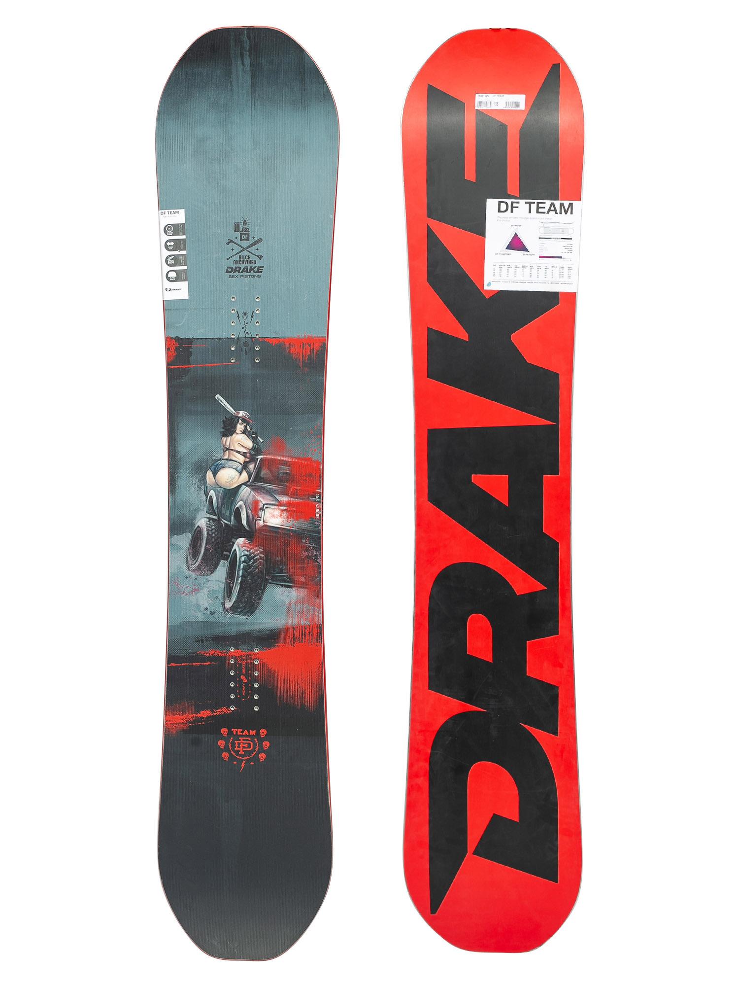 Drake Df Team Snowboard - red