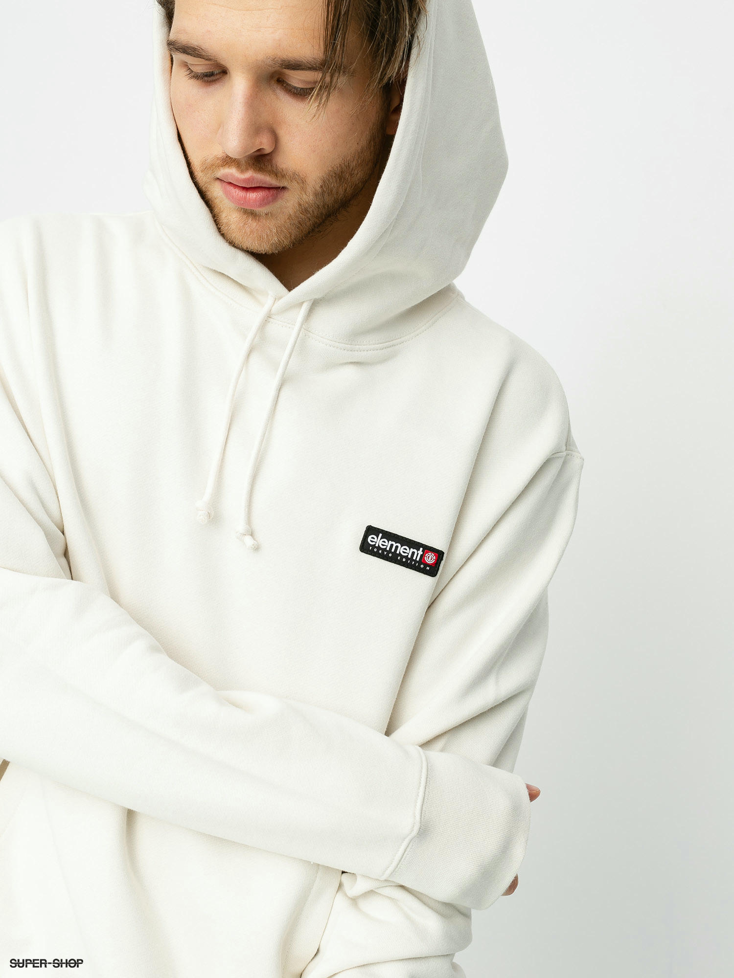 element white hoodie