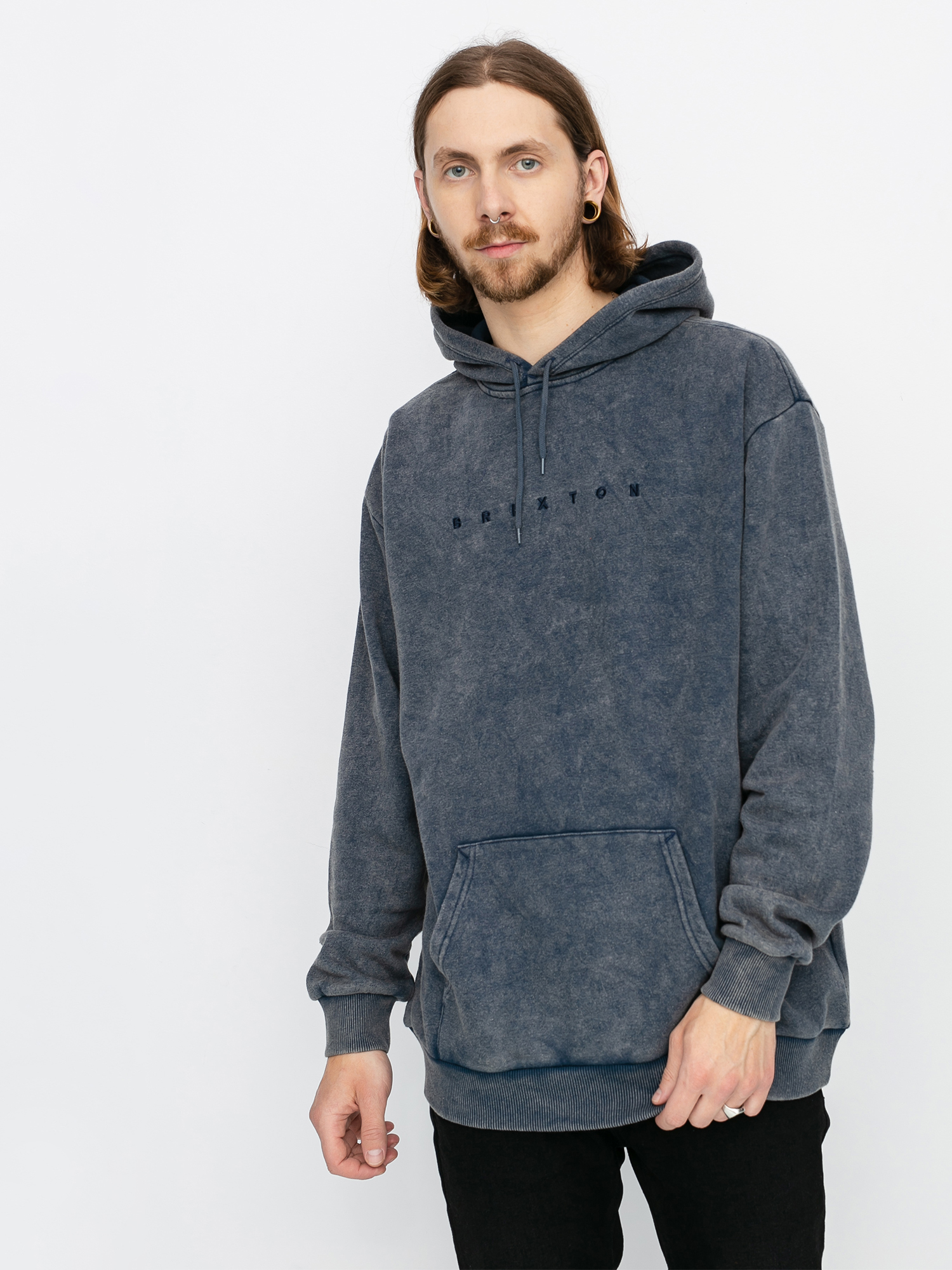 Brixton Cantor HD Hoodie (navy acid wash)