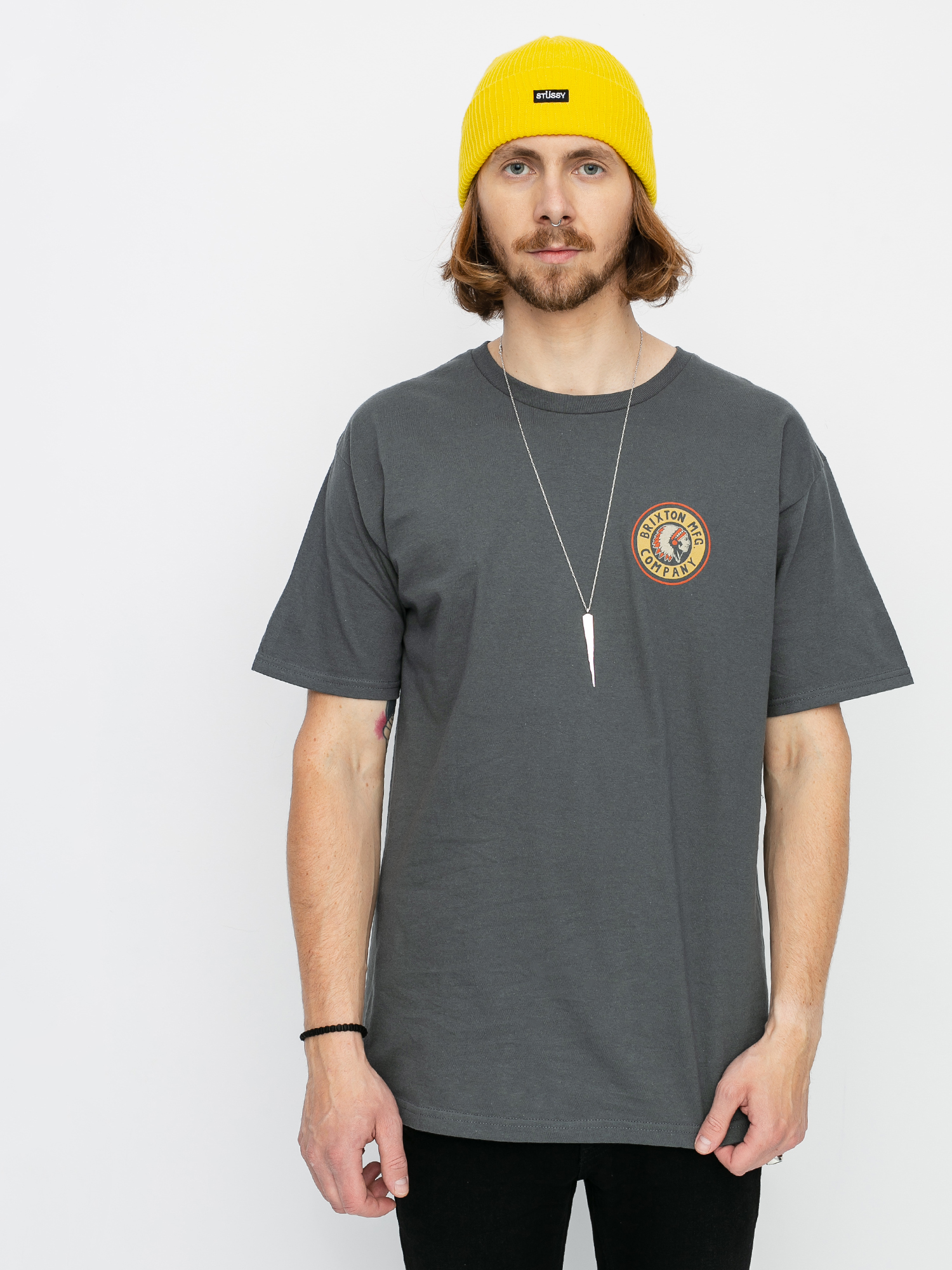 Brixton Rival II Stnd T-shirt (washed black/orange)