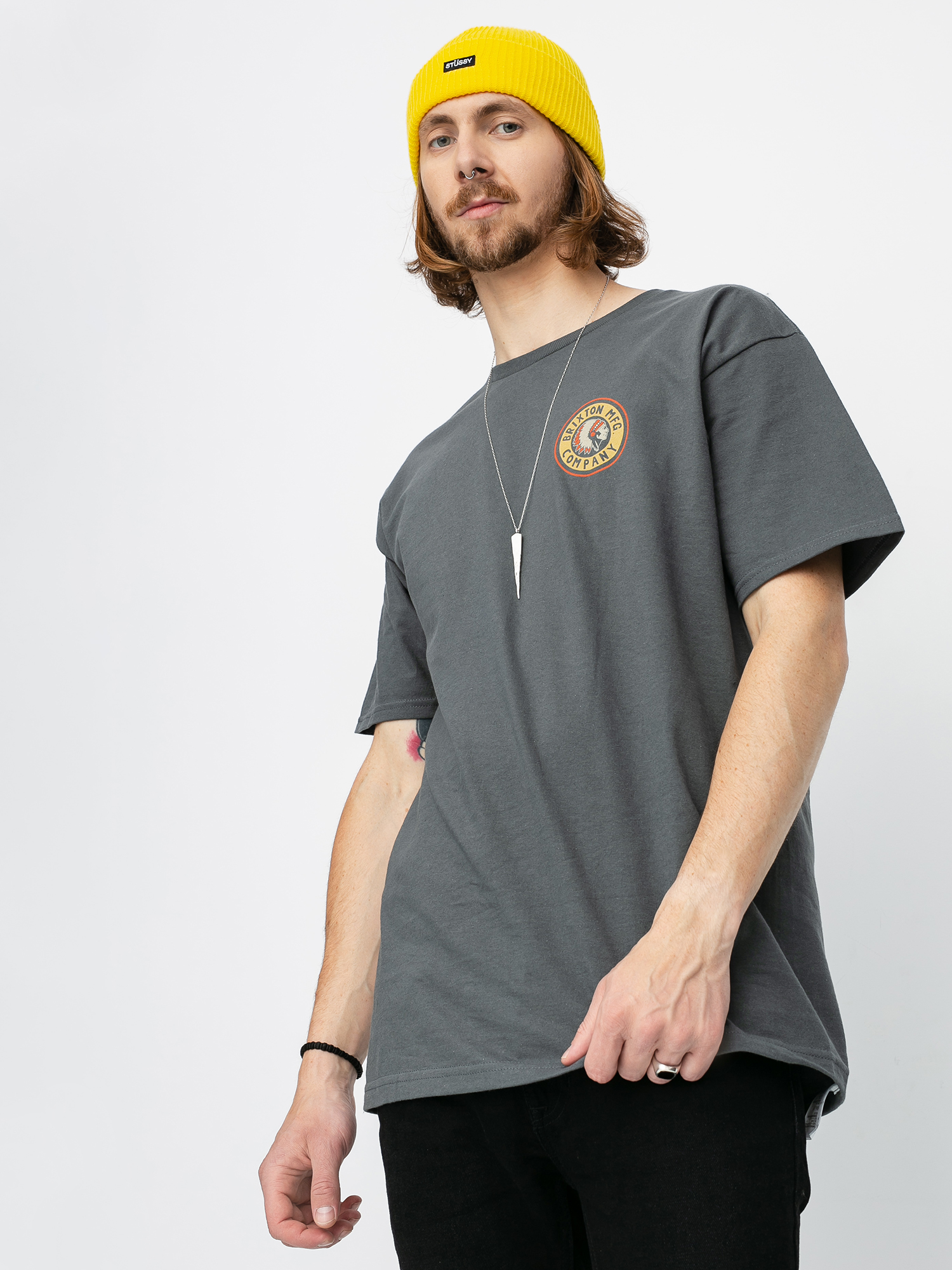 Brixton Rival II Stnd T-shirt (washed black/orange)