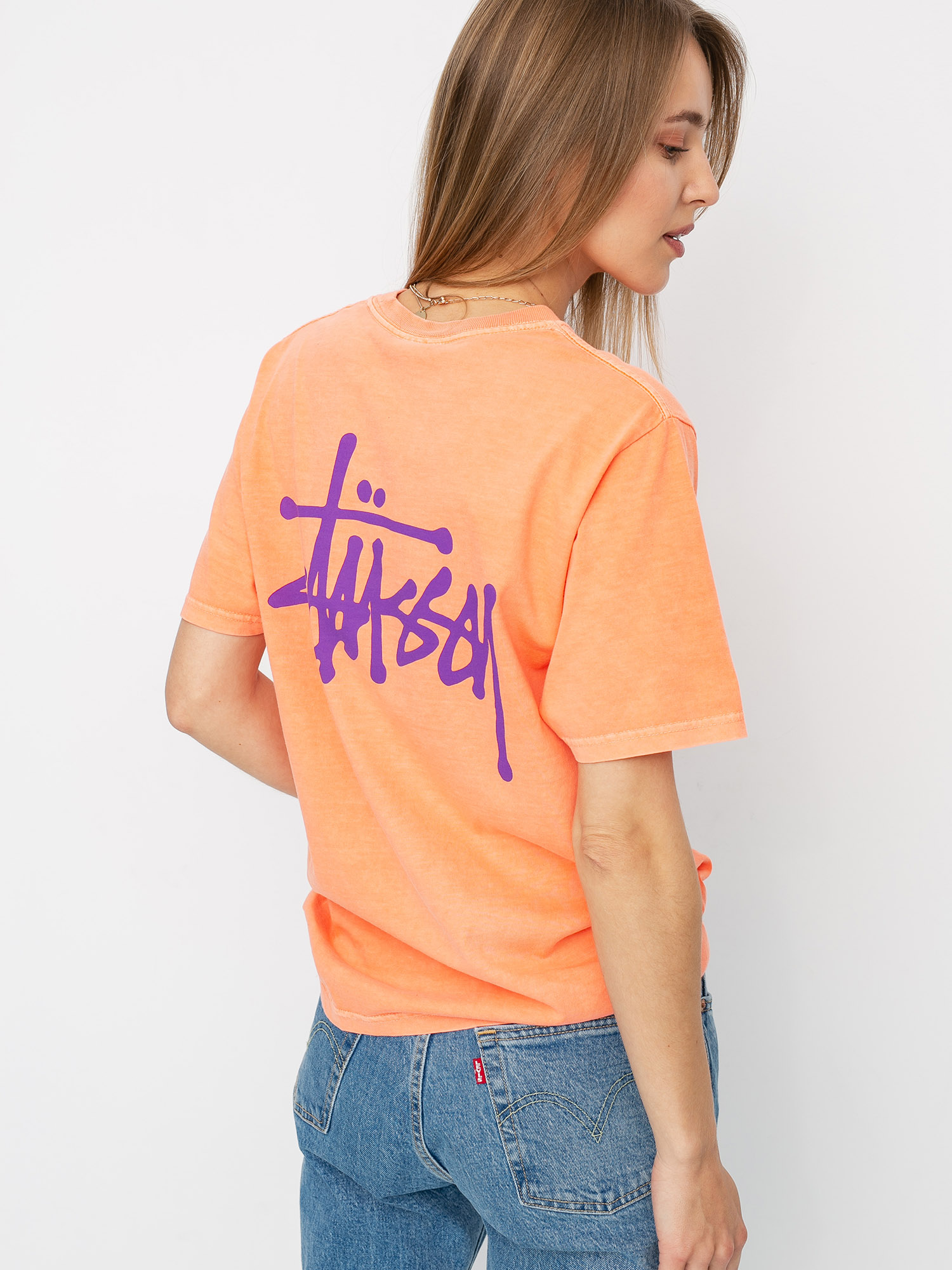 Stussy Basic Pig Dyed T-shirt Wmn (neon orange)