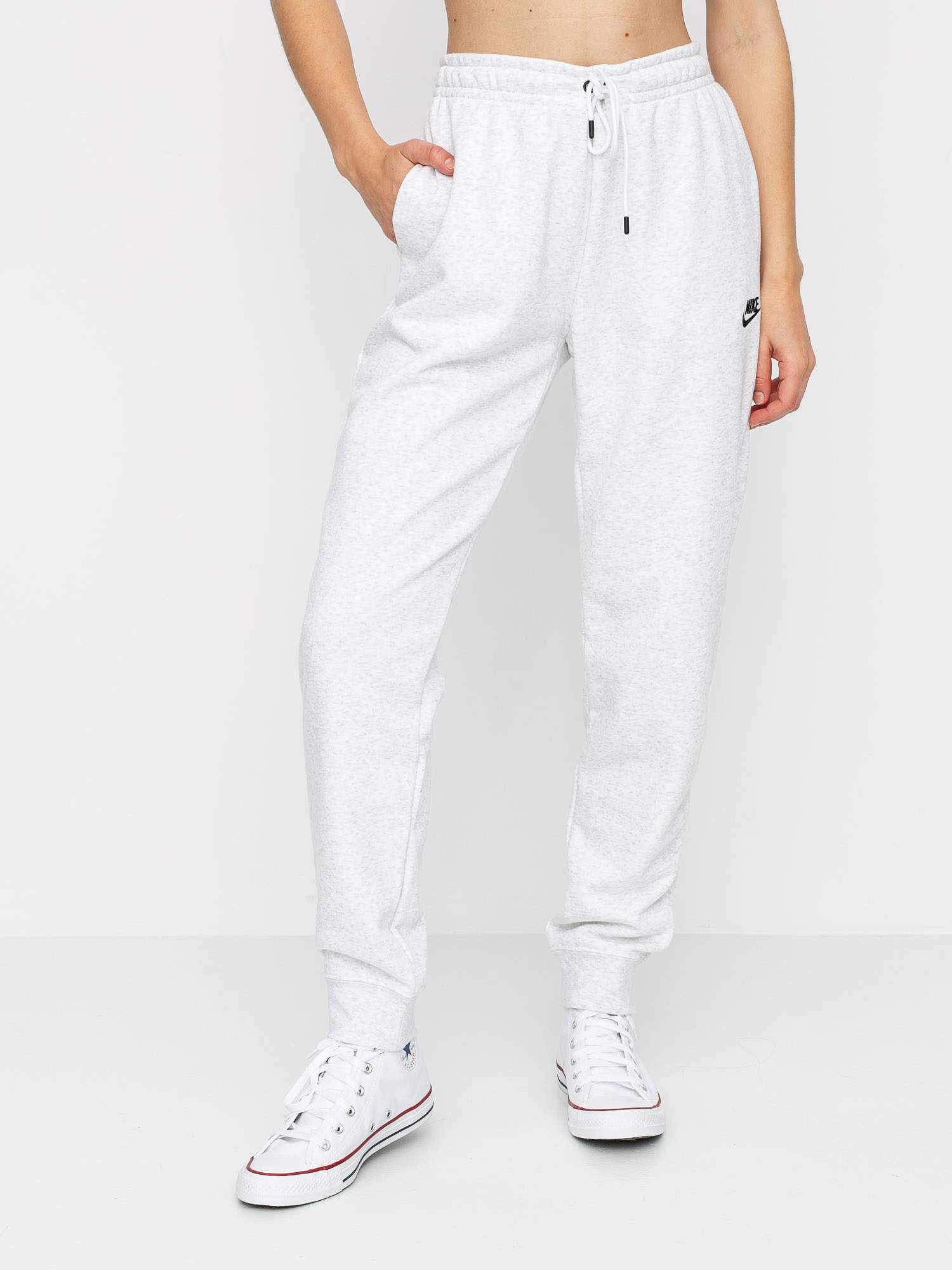 nike women's sportswear essential fleece jogger pants birch heather