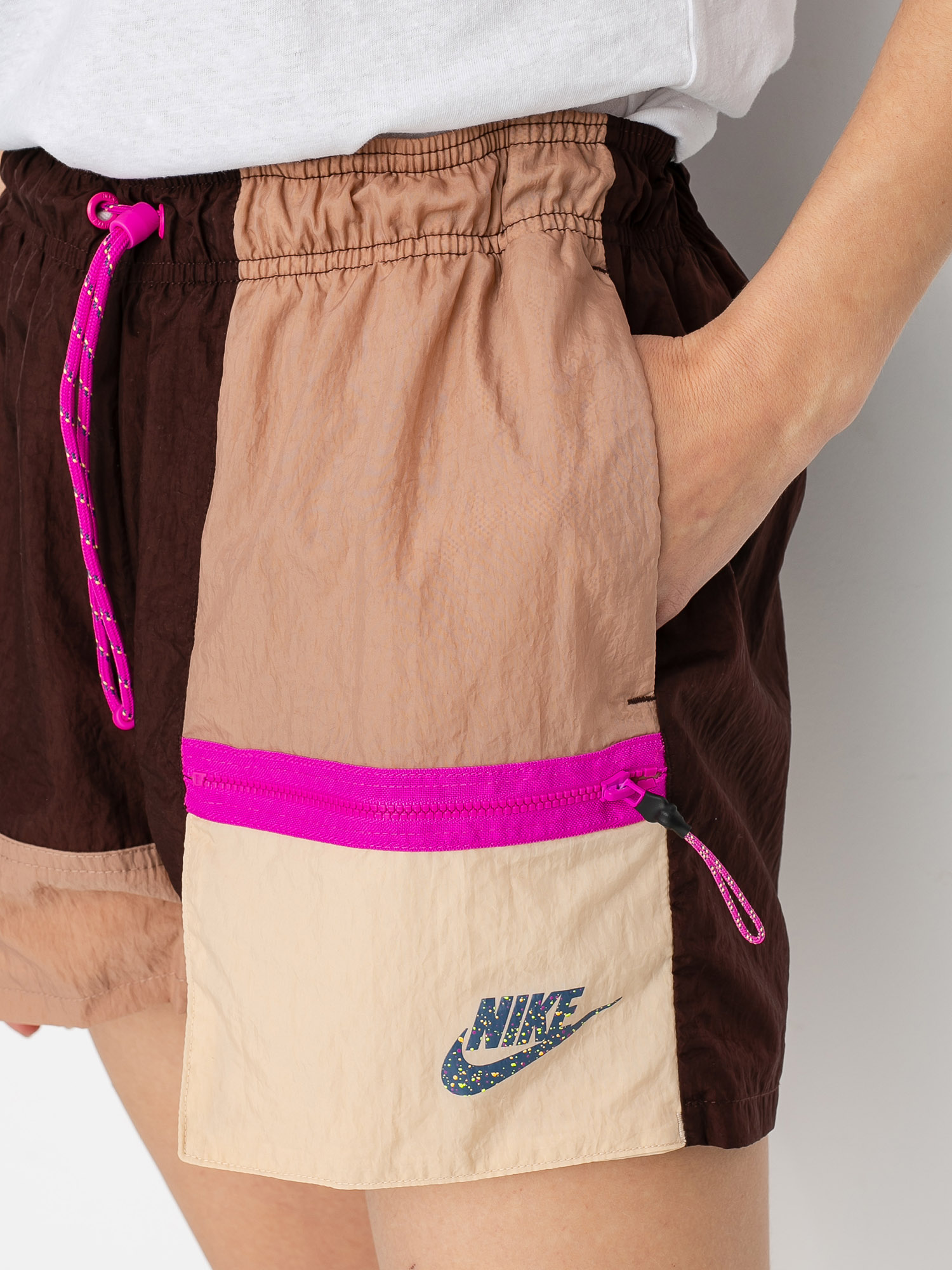 nike color block woven shorts