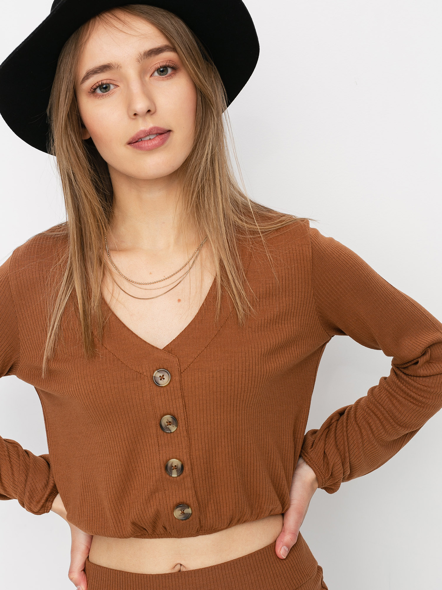 Brixton Daria V Neck Knit Longsleeve Wmn (hide)
