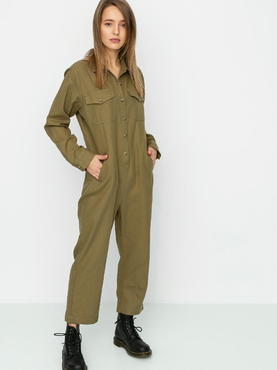 Damen Brixton Melbourne Crop Coverall Overall (washed olive)