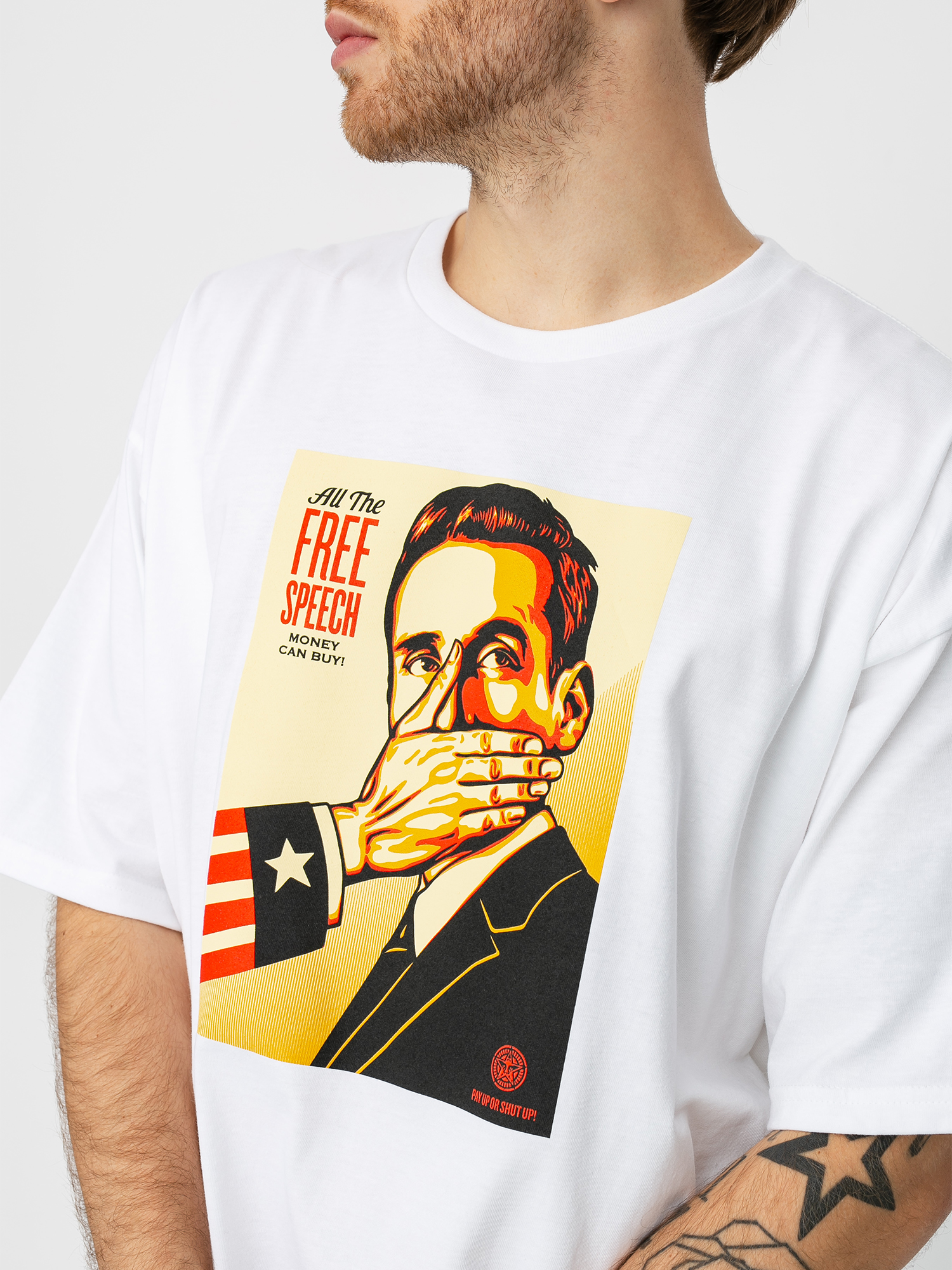 OBEY Pay Up Or Shut Up T-Shirt (white)