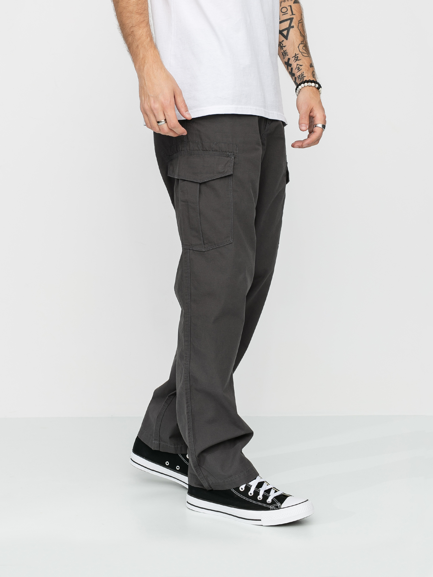 dark grey cargo trousers