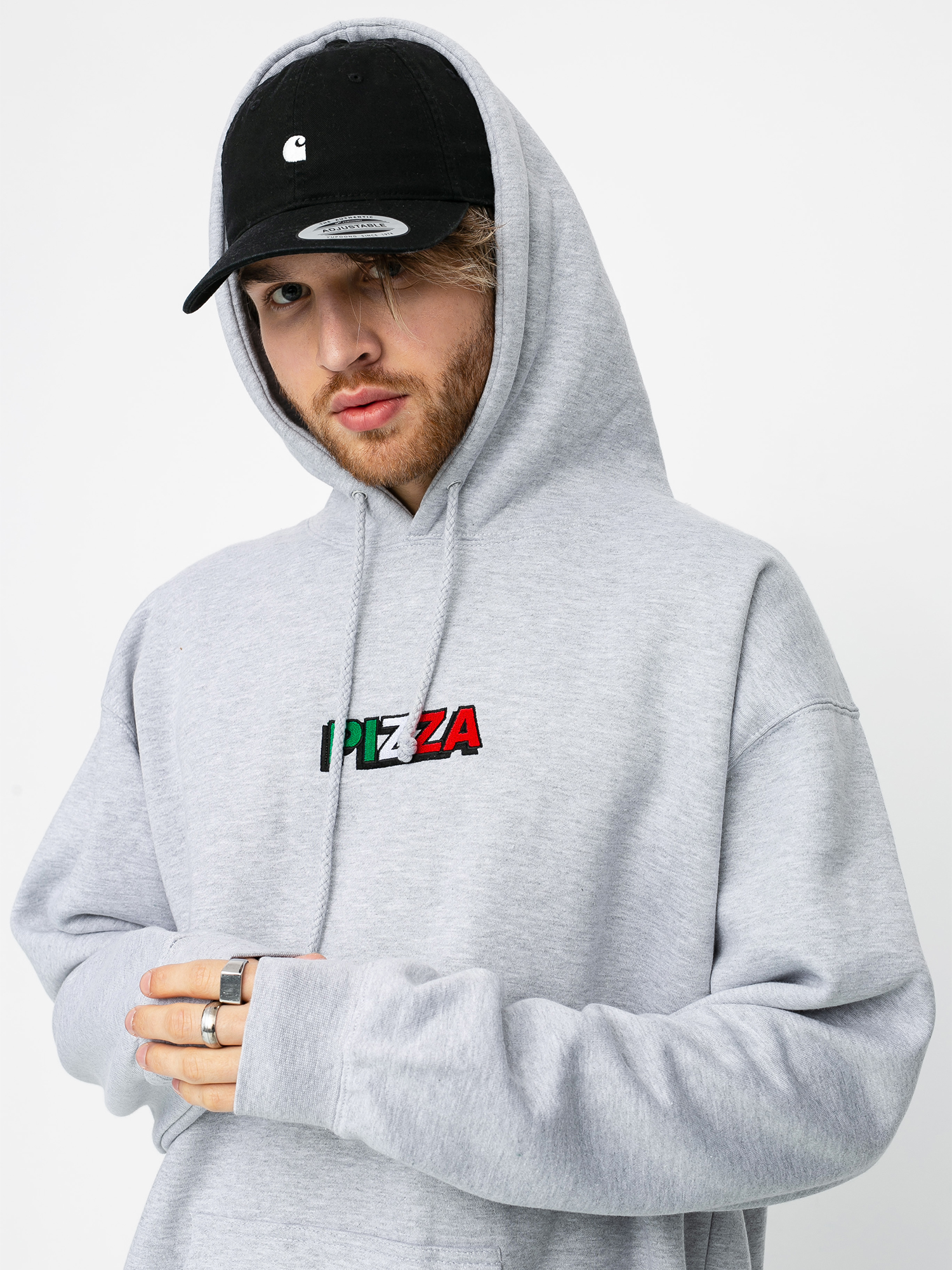 Pizza Skateboards Tri Logo HD Hoodie (grey)