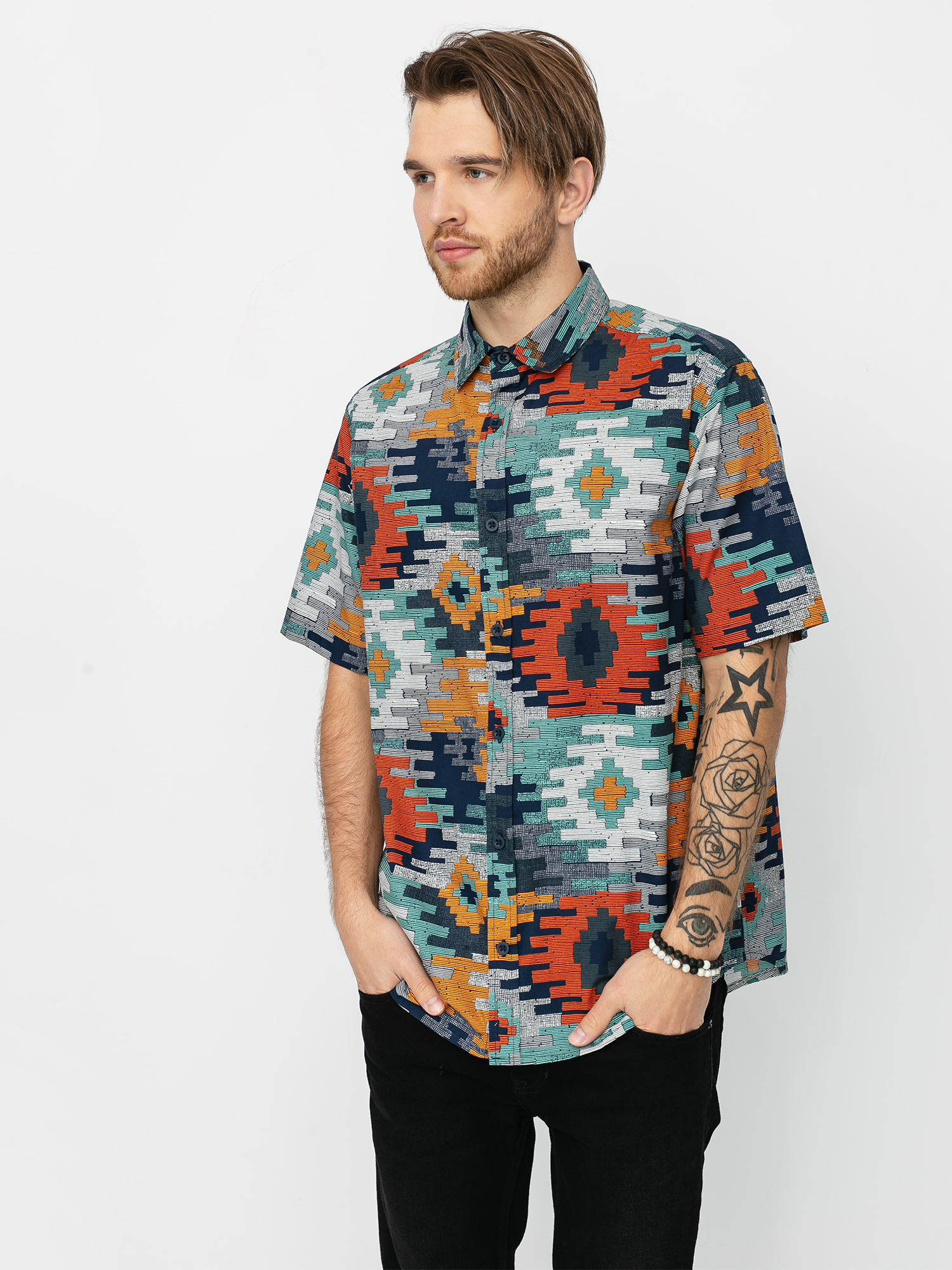 Burton Shabooya Camp Shirt (dress blue crooked kilim)
