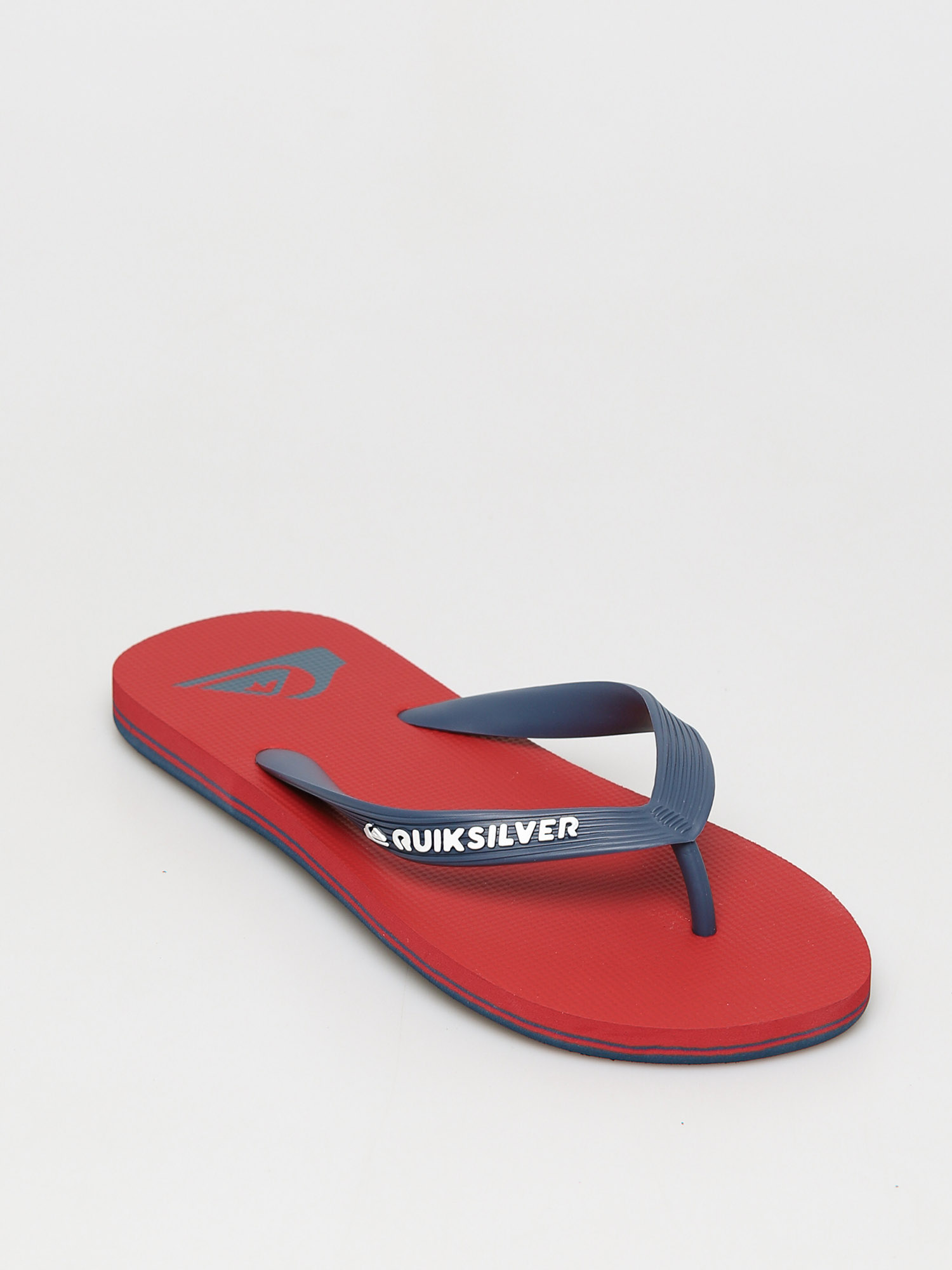 red and blue flip flops