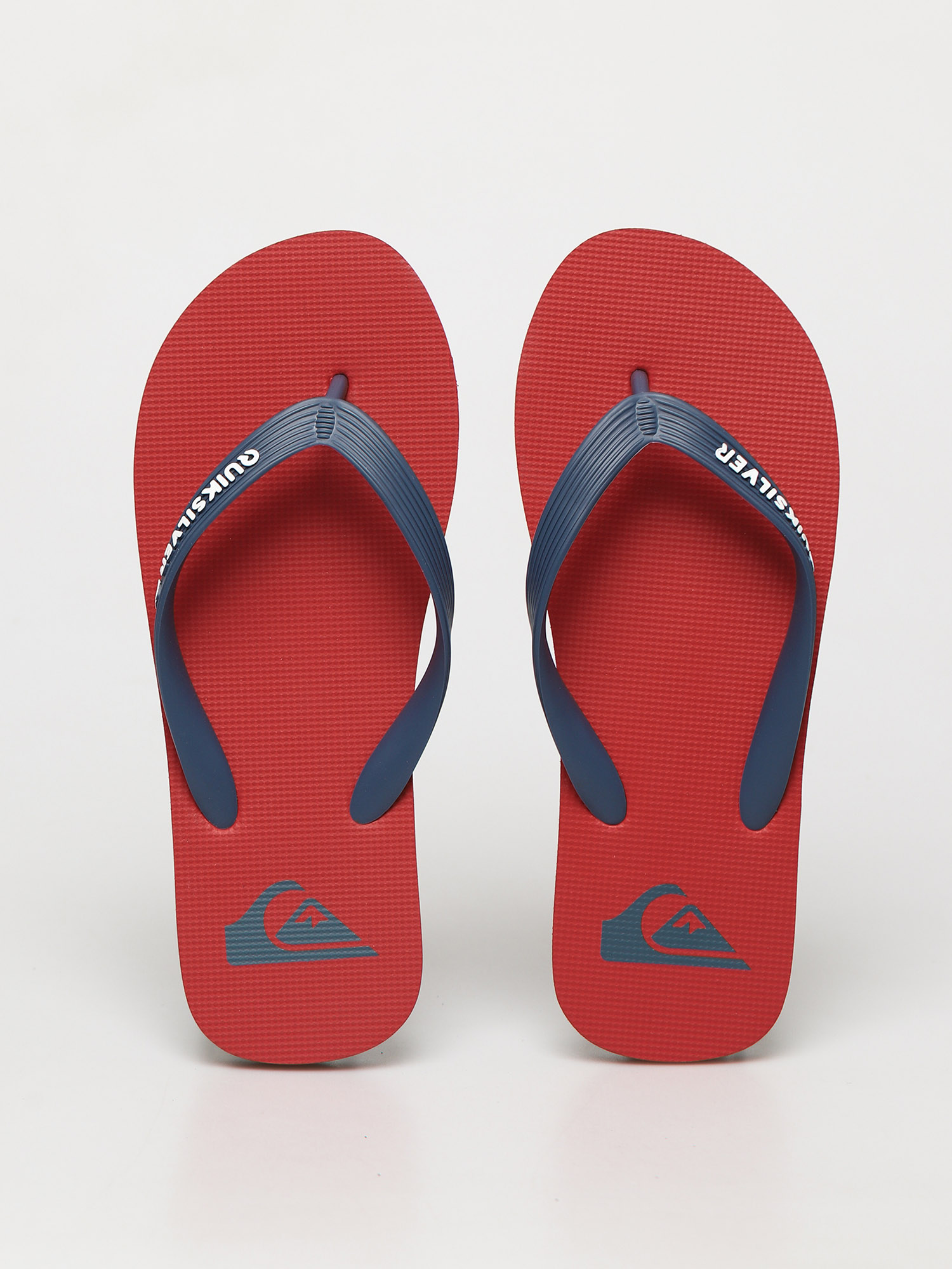 red and blue flip flops