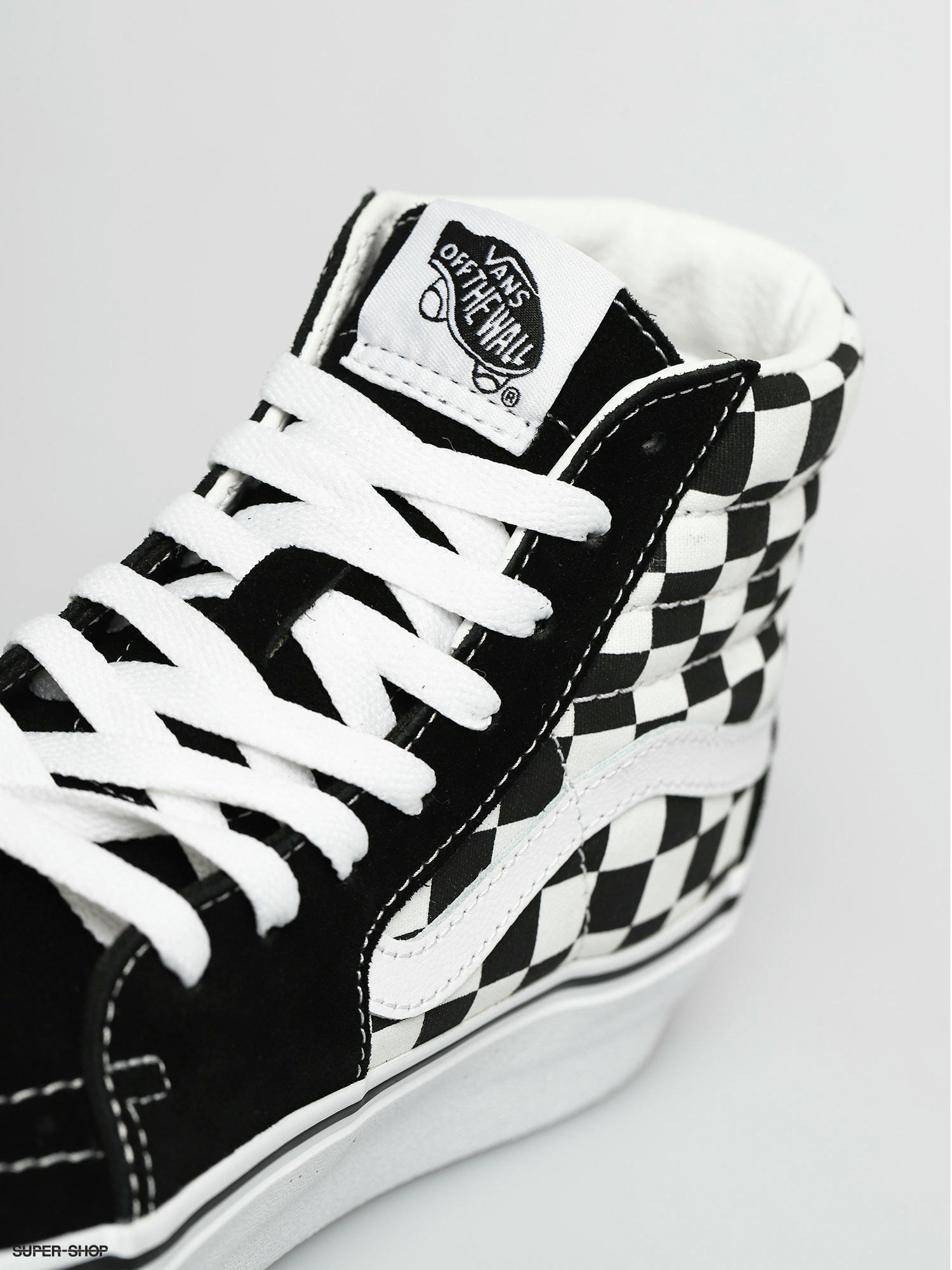 platform checkered vans high top