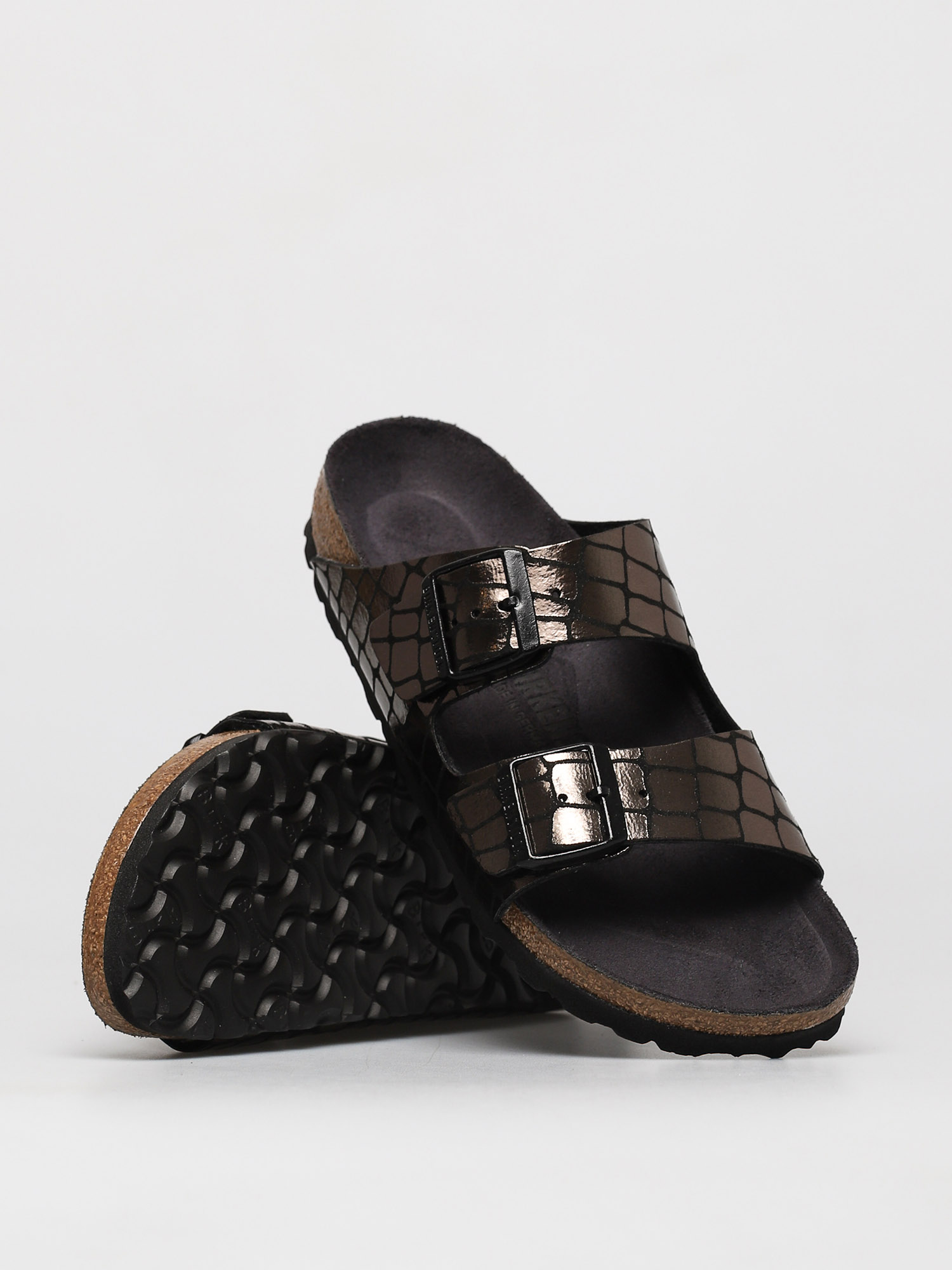 Birkenstock Arizona Narrow Sandalen Wmn (gator gleam black)