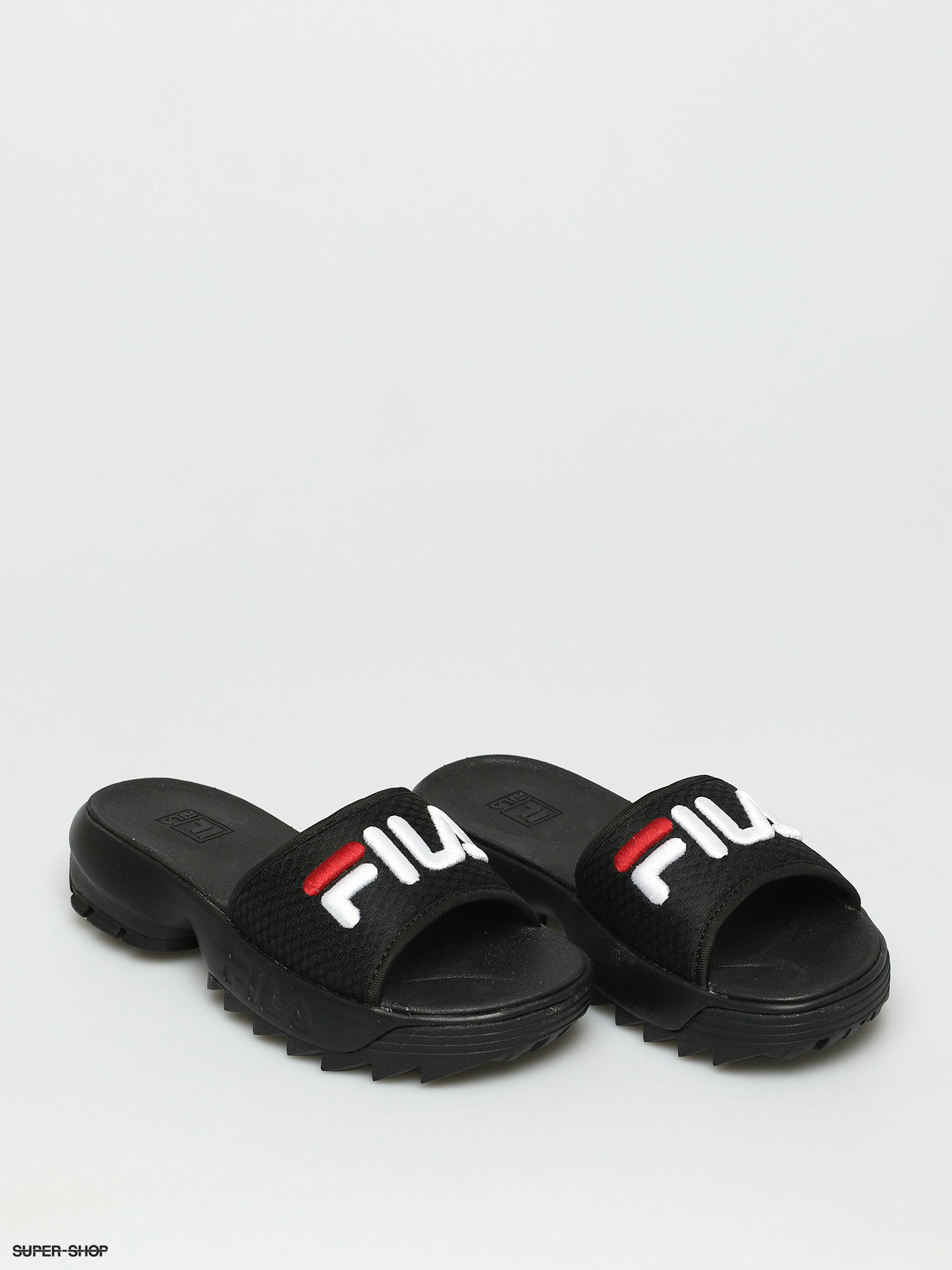 grey fila slides