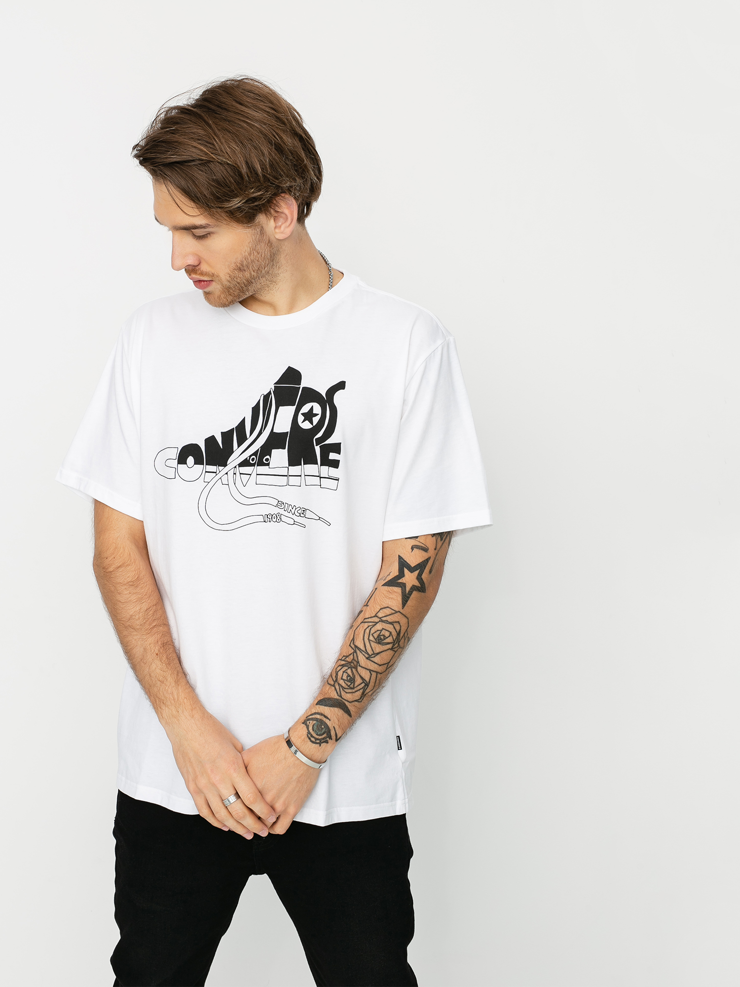 white converse shirt