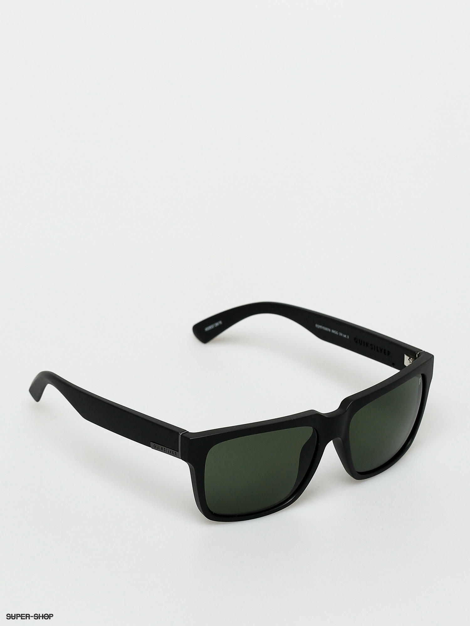 black/green p) Quiksilver Bruiser Sunglasses Polarized (matte