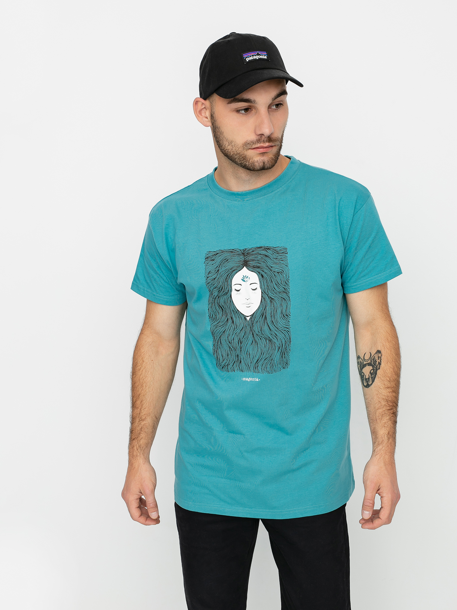 Magenta Peace T-shirt (blue)