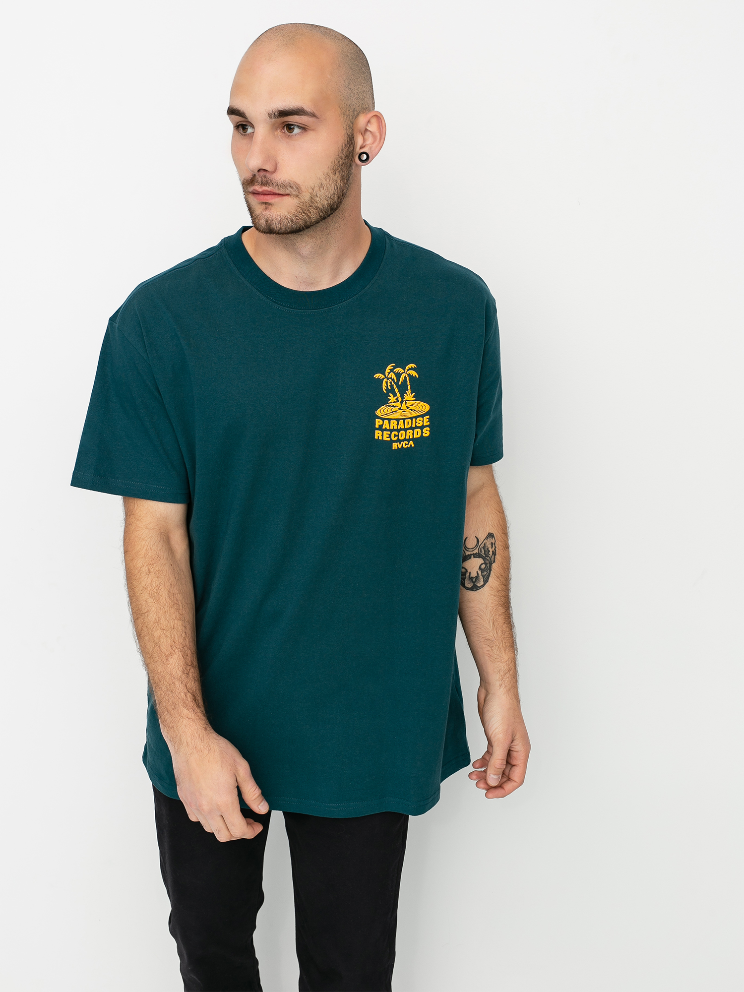 RVCA Paradise Records T-Shirt (deep sea)