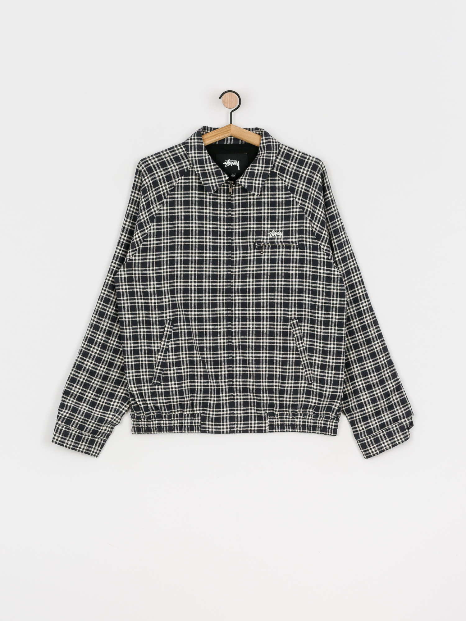 Stussy Plaid Linen Bryan Jacket (navy)