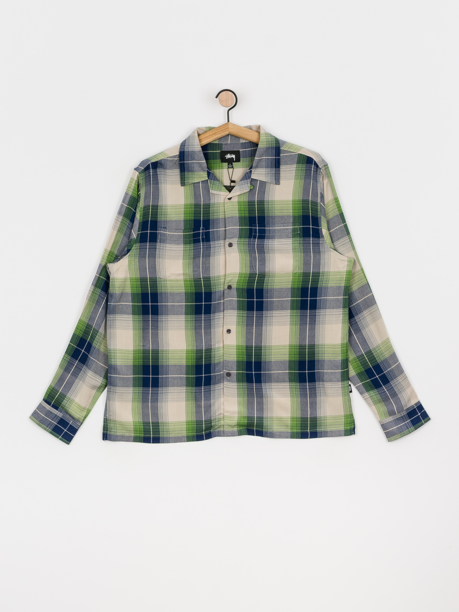 Stussy Rayon Plaid Shirt (blue)