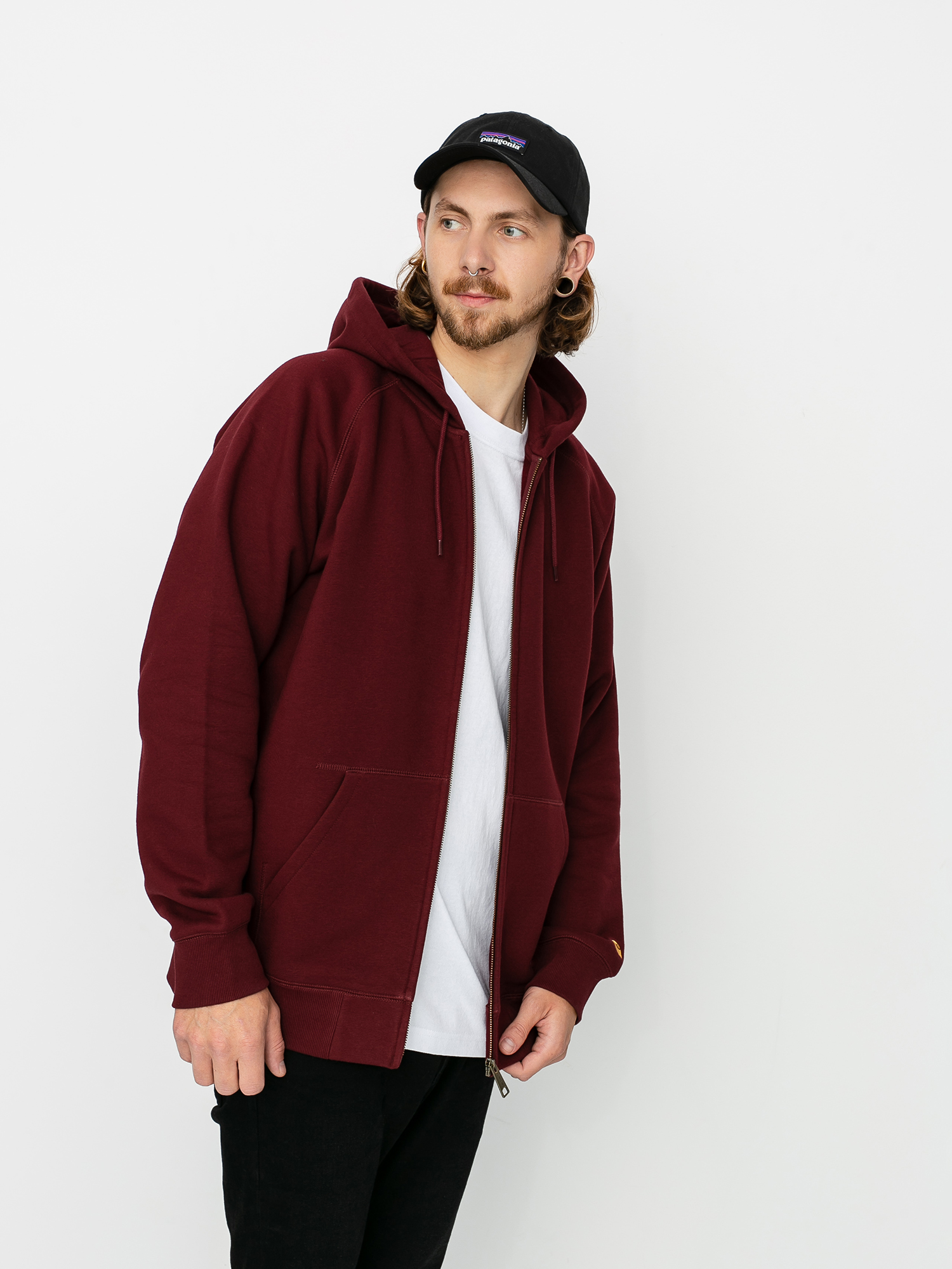 Carhartt WIP Chase ZHD Hoodie burgundy (bordeaux/gold)