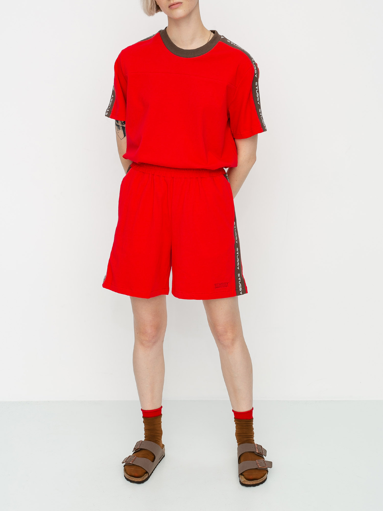 Stussy Rib Logo Shorts Wmn (red)