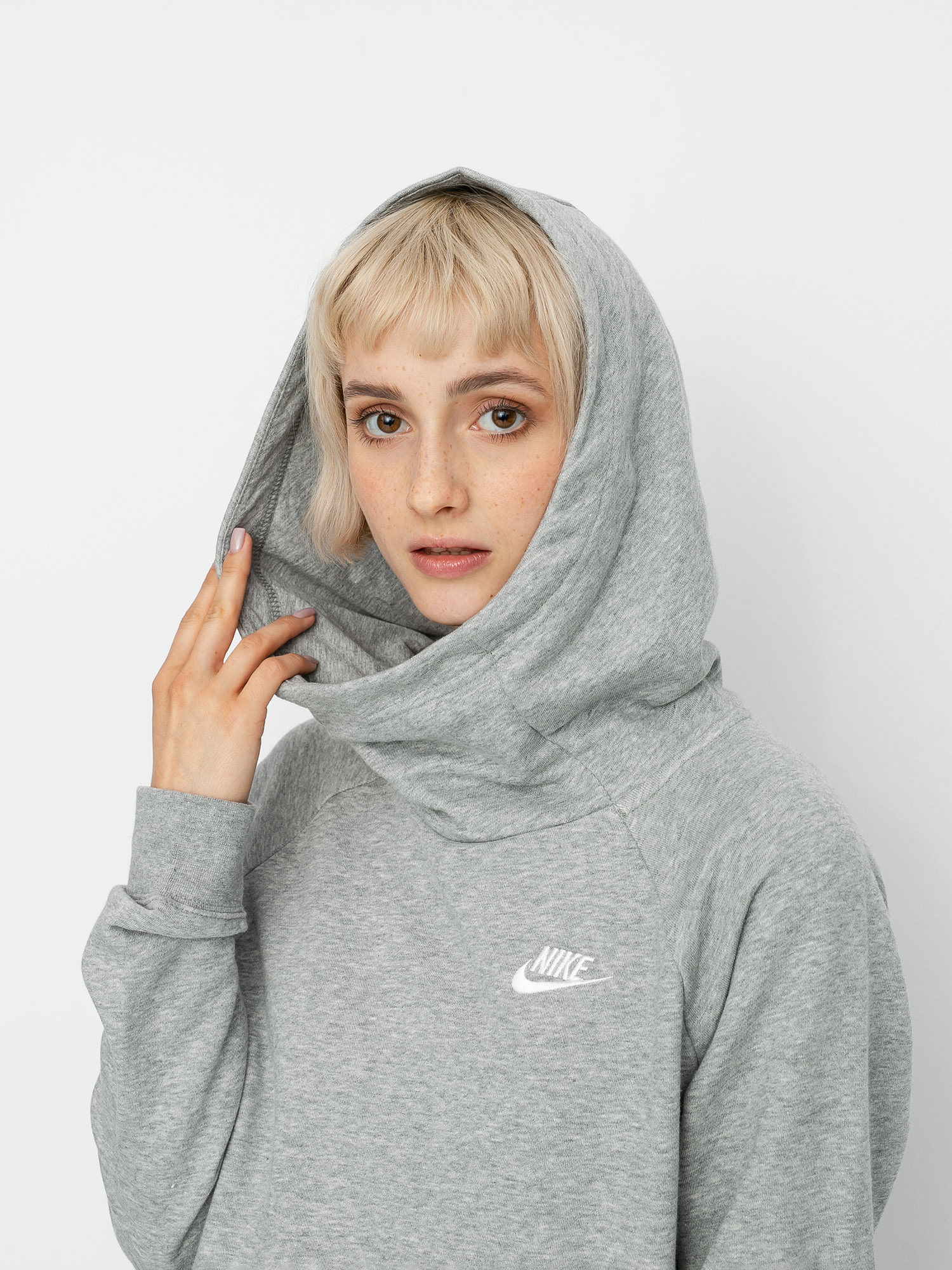 Nike Sportswear Essential HD Hoodie Wmn grey heather white