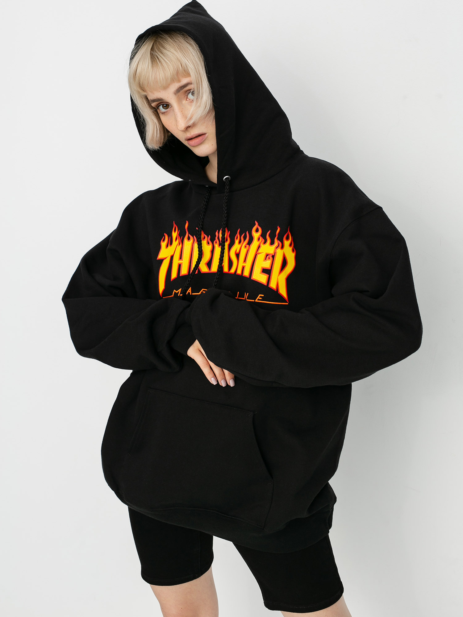 Thrasher Hoodie Flame HD Wmn (black)
