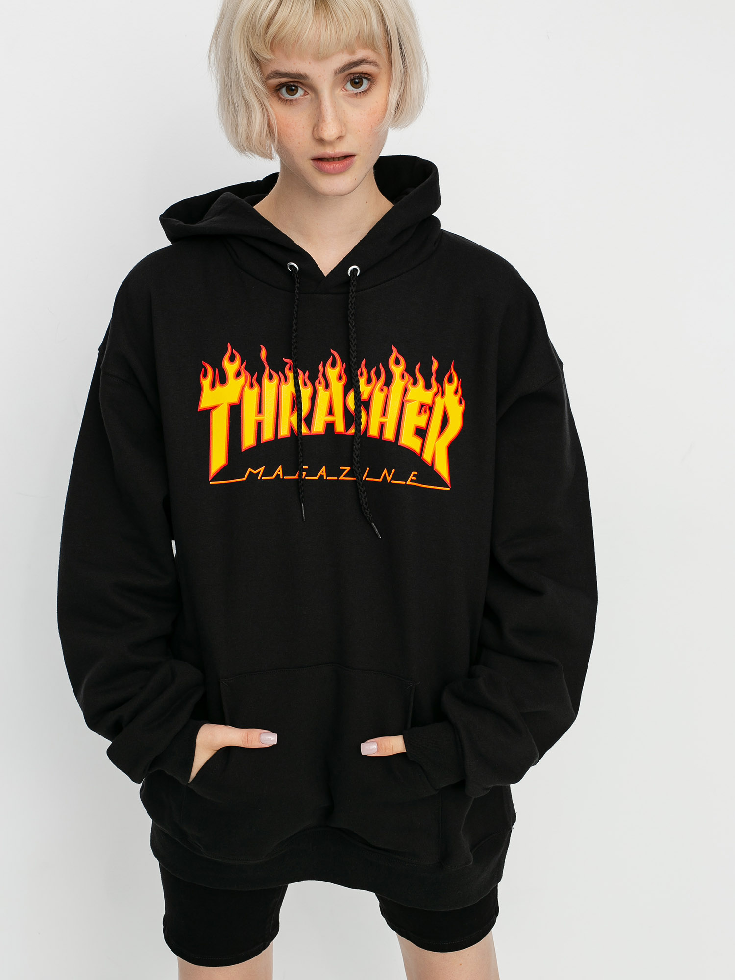Thrasher Hoodie Flame HD Wmn (black)