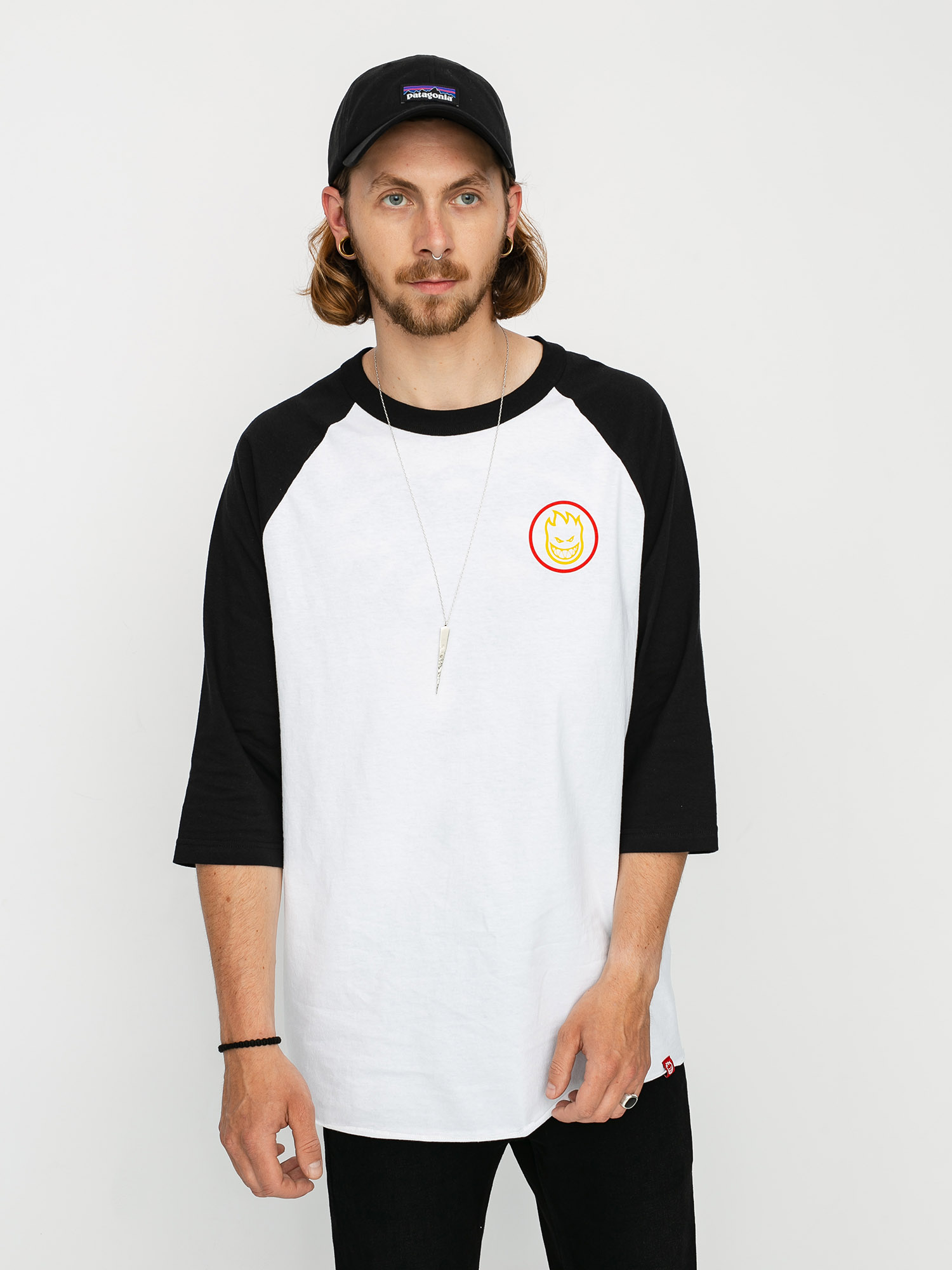 Spitfire Raglan Classic Swirl T-shirt (white/black/red)