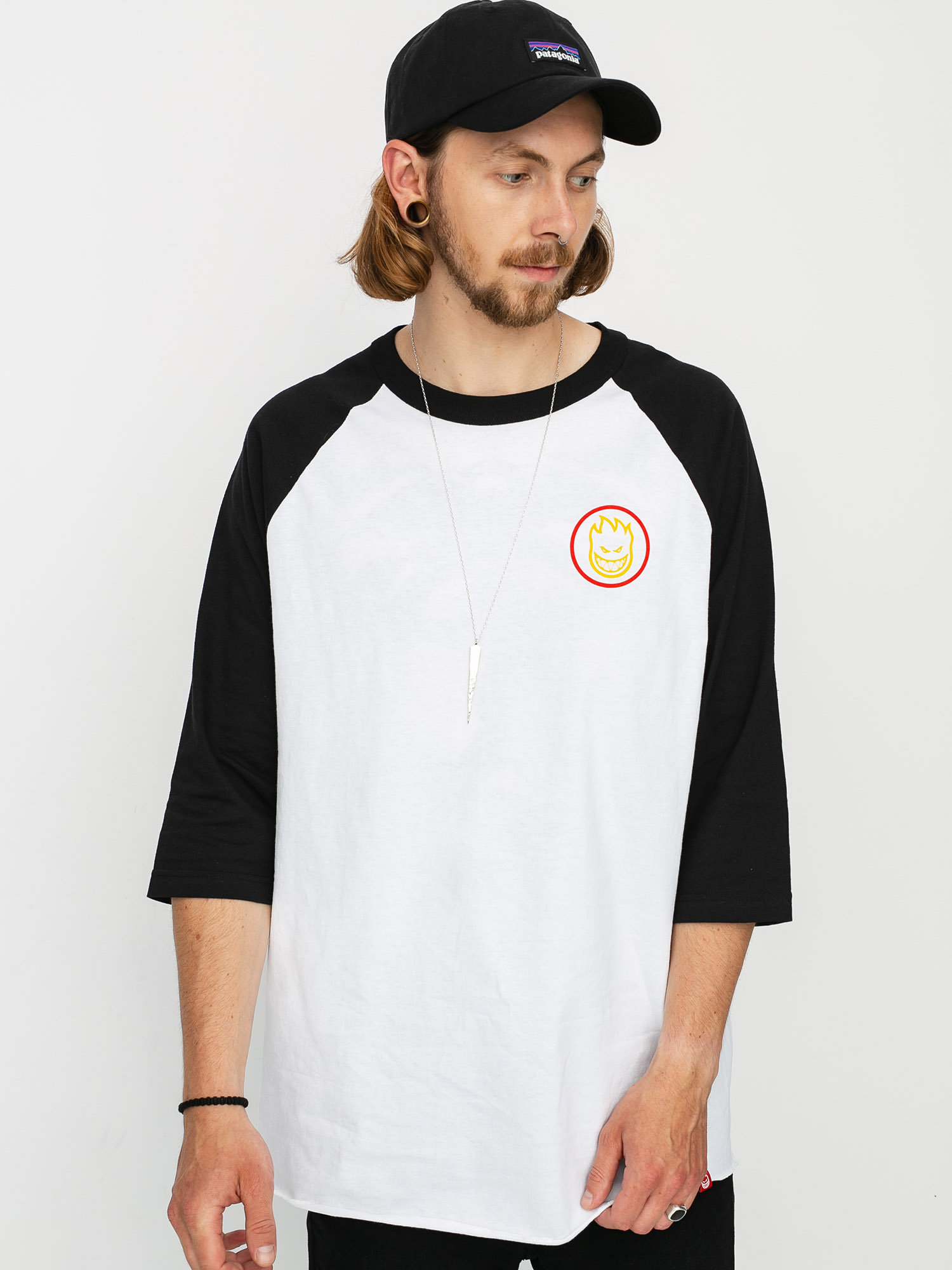 Spitfire Raglan Classic Swirl T-shirt (white/black/red)