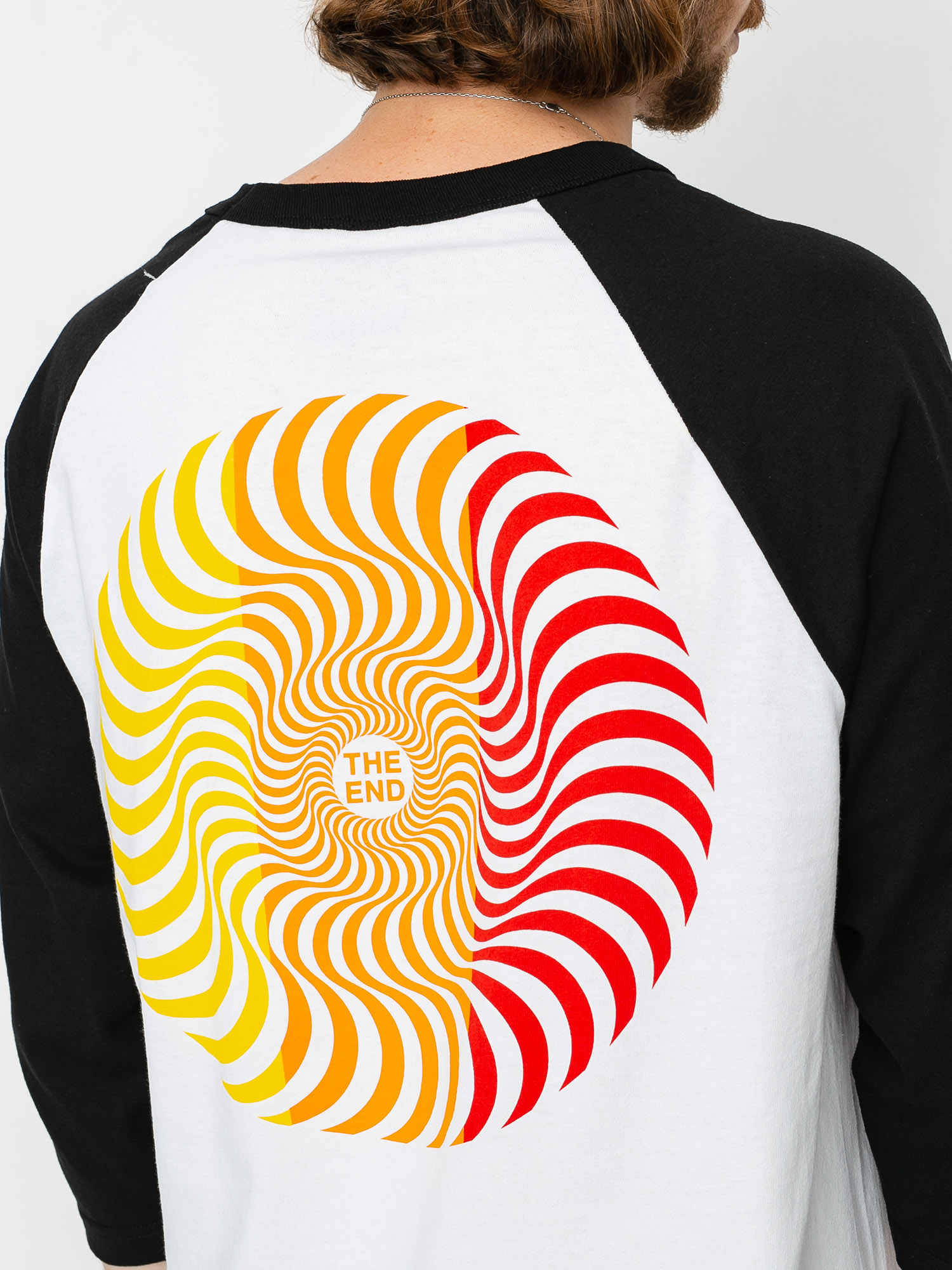 Spitfire Raglan Classic Swirl T-shirt (white/black/red)