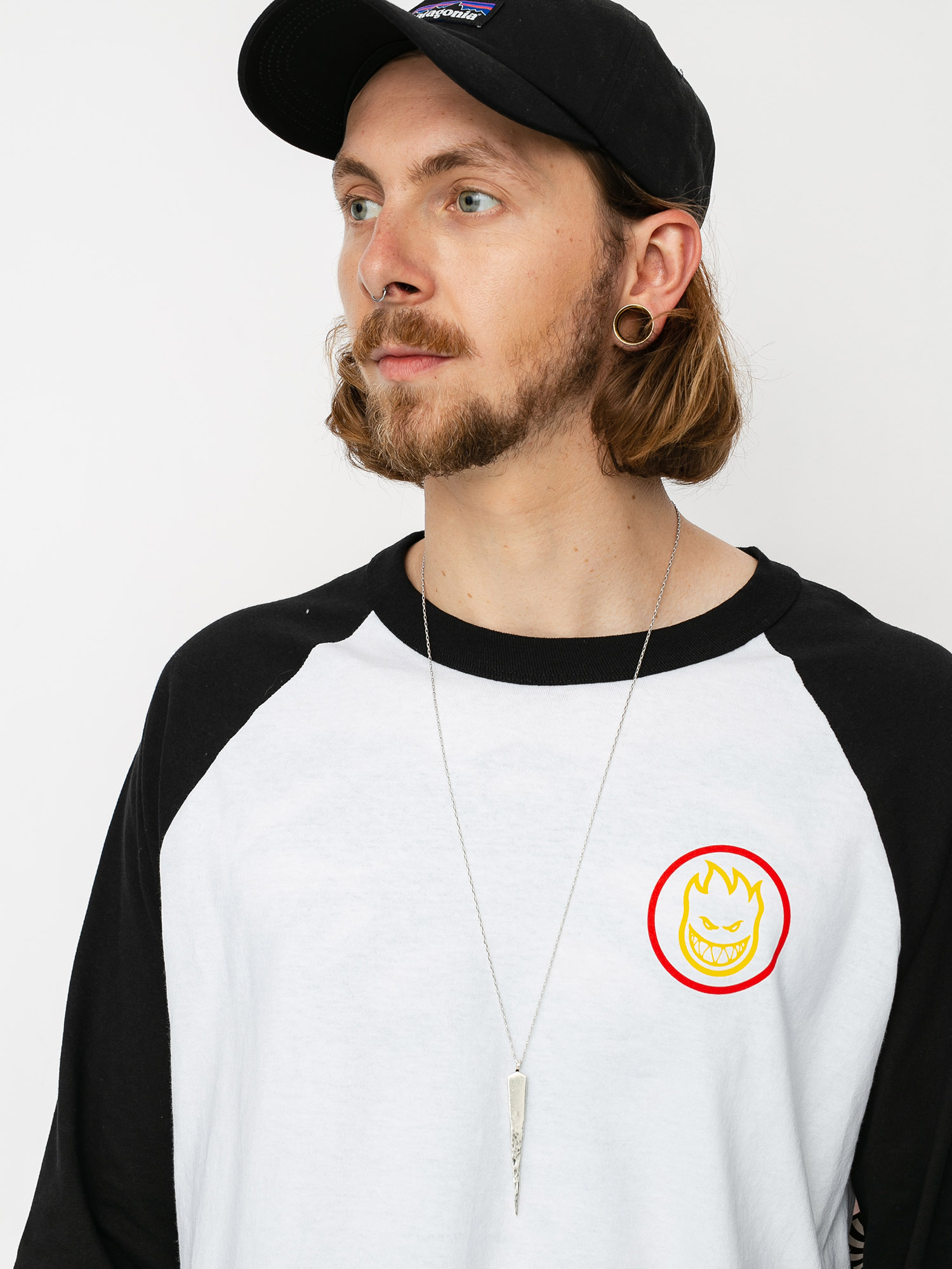 Spitfire Raglan Classic Swirl T-shirt (white/black/red)